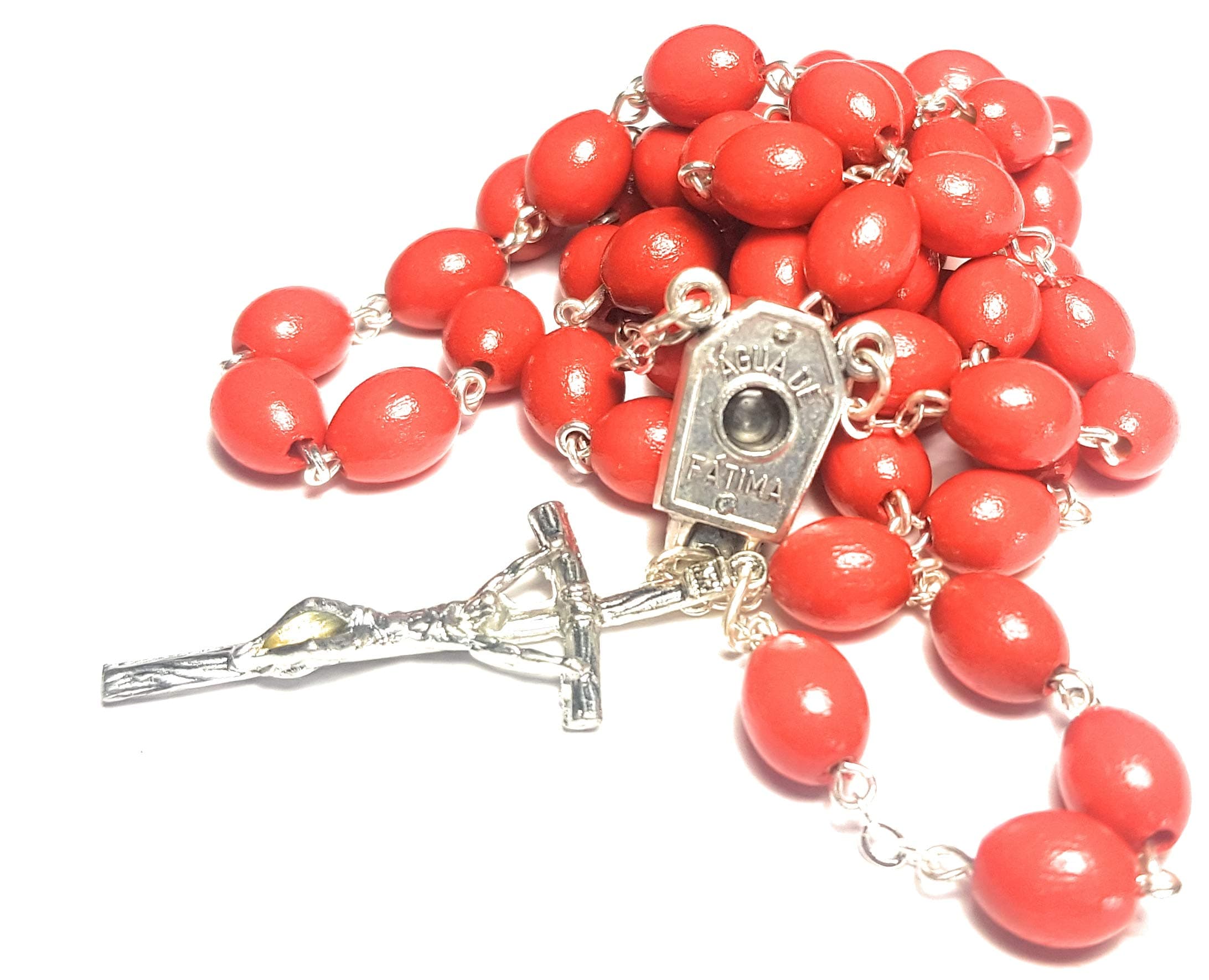 SANCTUM VERITAS Rosary wooden with Holy water from Fatima Our Lady of Fatima necklace beads prayer first communion Marian apparitions