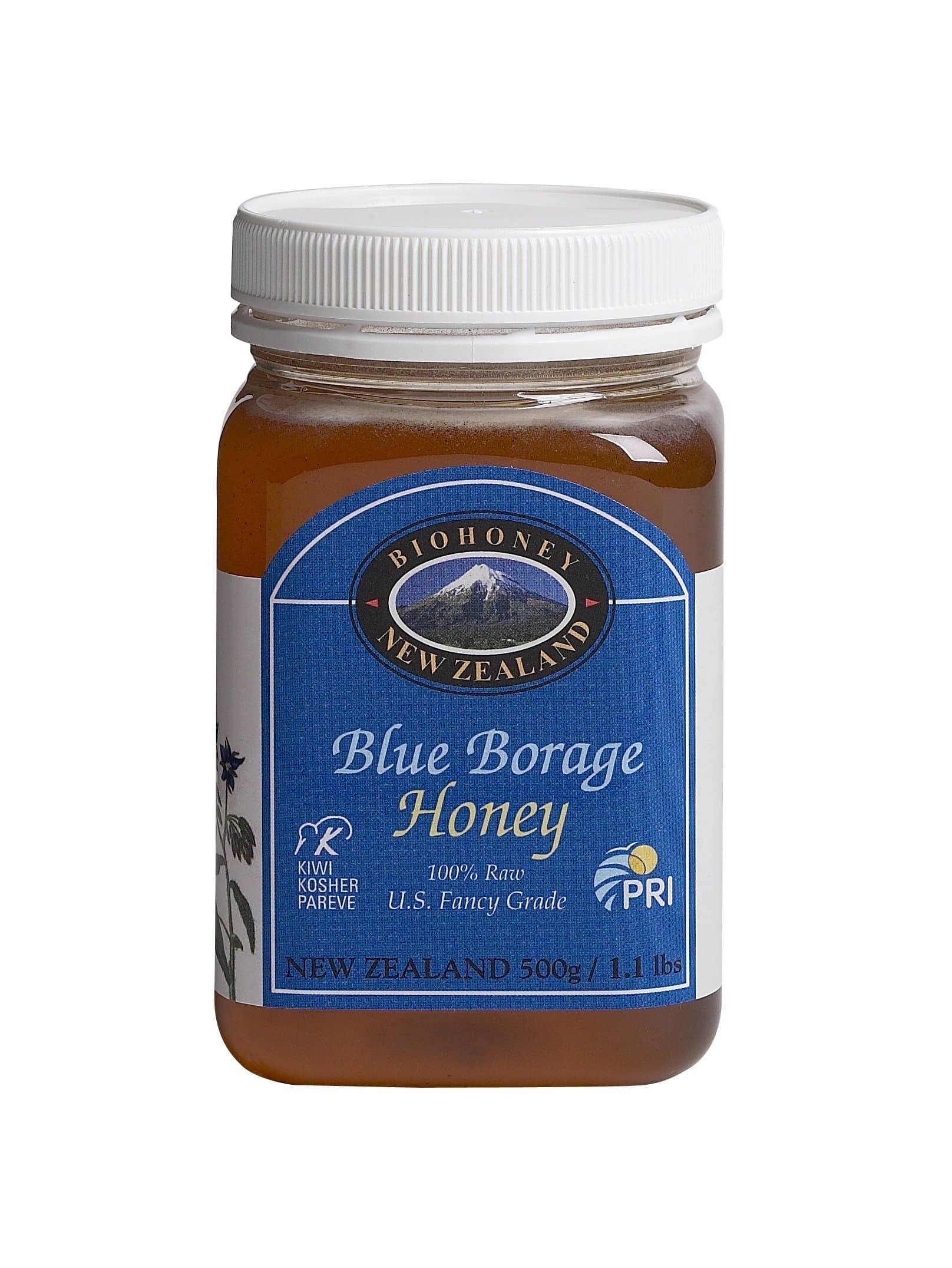 Pacific Resources New Zealand Blue Borage Honey, 500g, 1.1 lb.