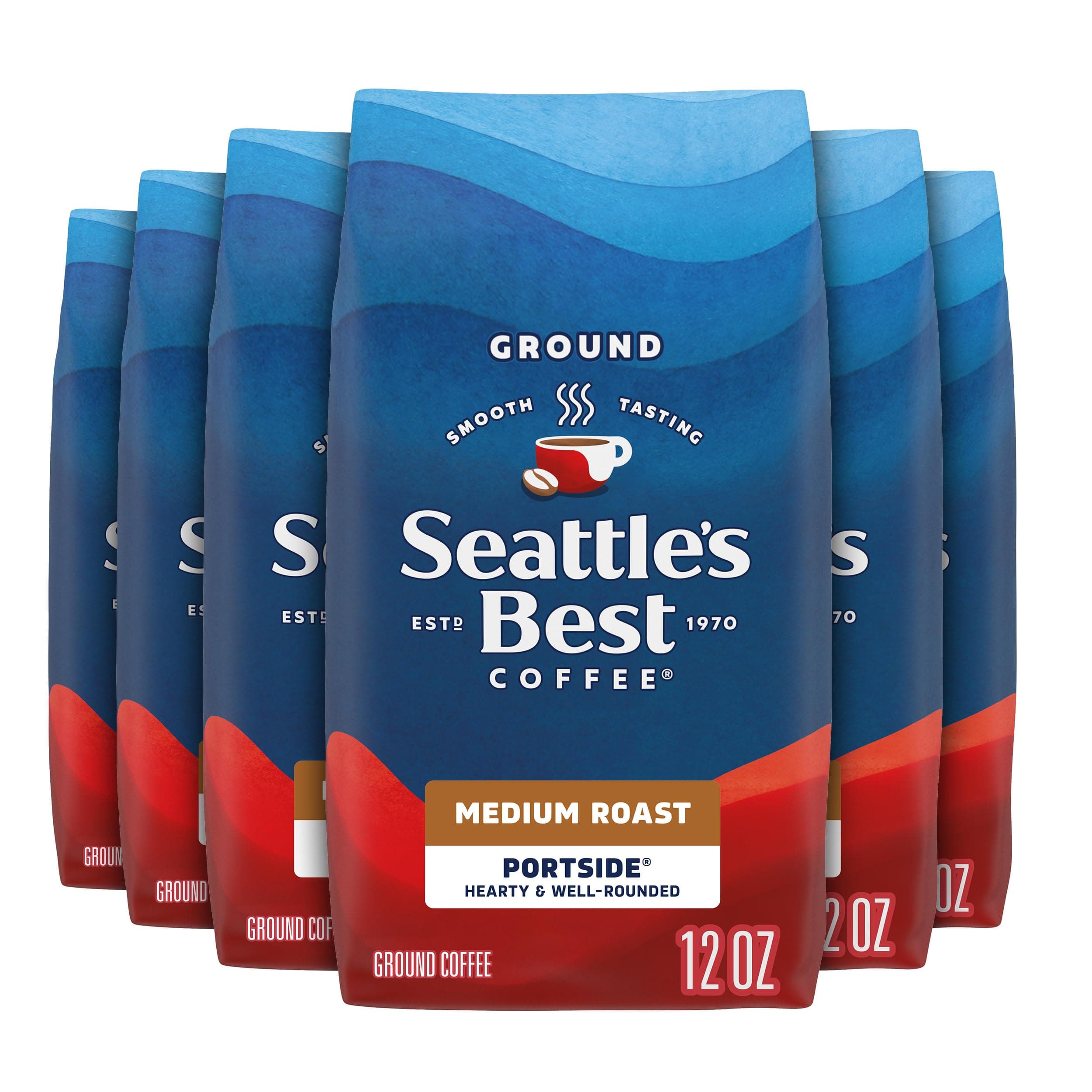 Seattle's Best Coffee Portside Blend (Previously Signature Blend No. 3) Medium Roast Ground Coffee, 12-Ounce Bag, 6 Count