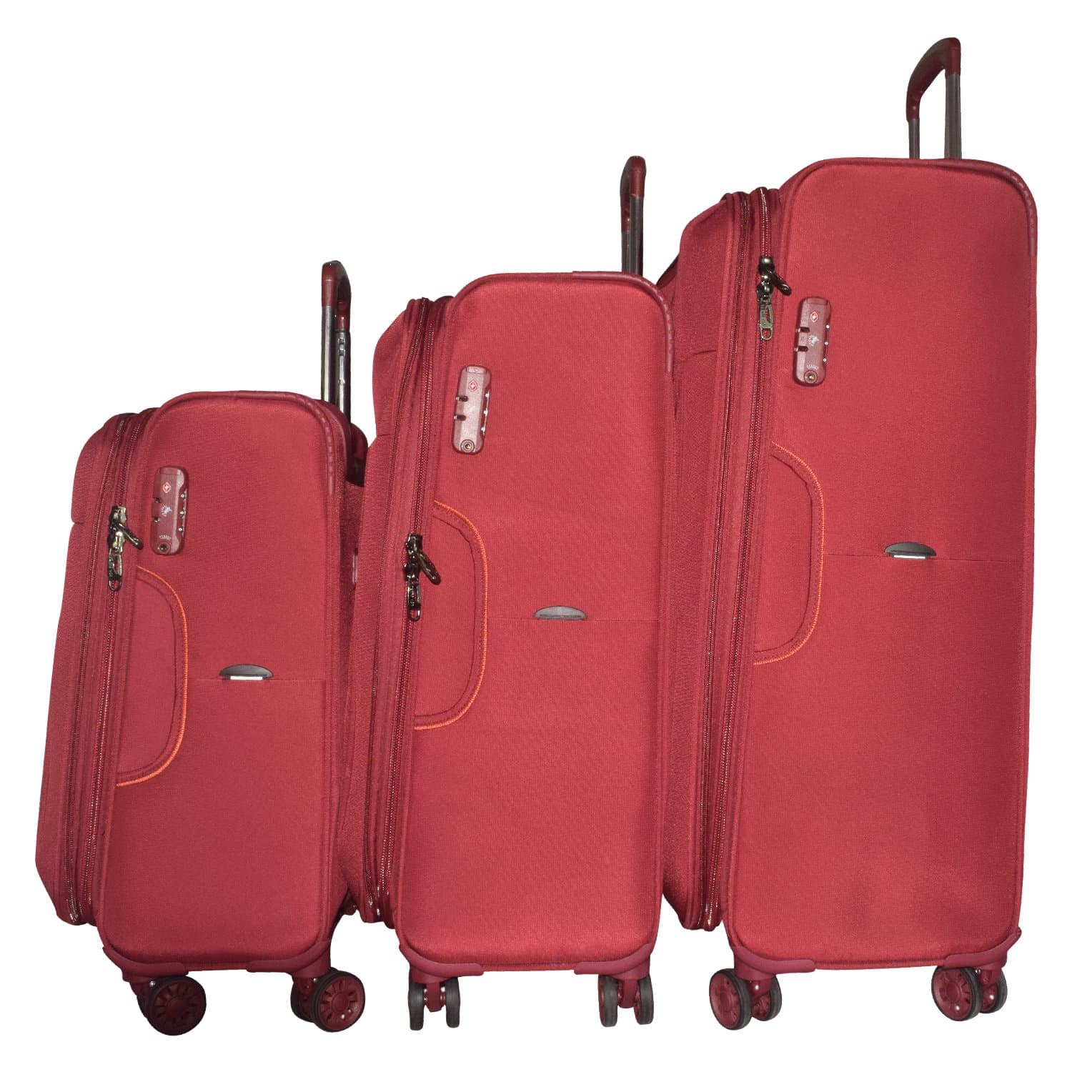 Texas USA - Exclusive Range of Imported Soft Luggage Trolley - Set of 3-20 inch Cabin - 24 and 28 inch Check in Bagagge_3333