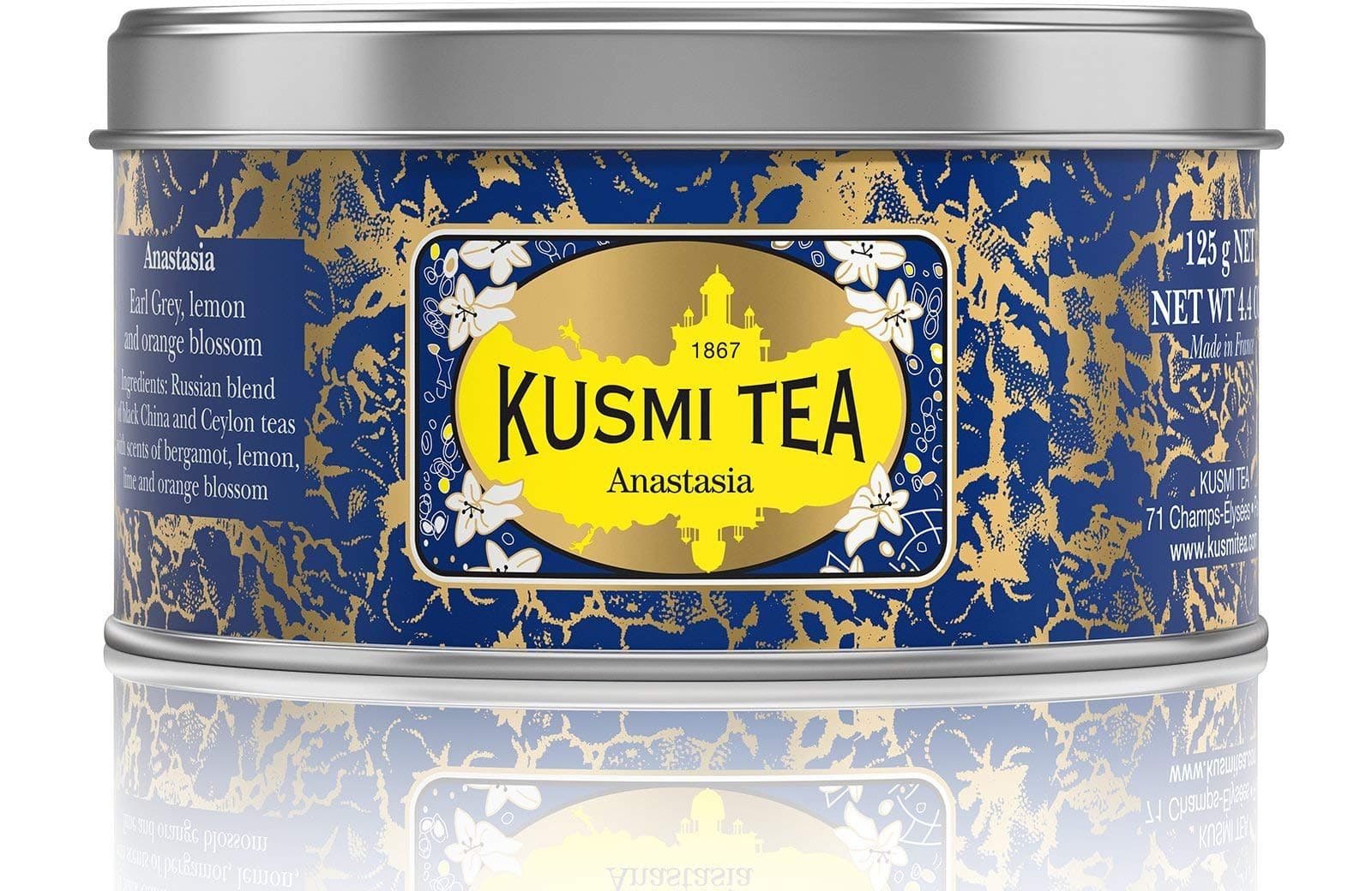 Kusmi Tea - Anastasia - Russian Blend Black Tea with Combination of Bergamot, Lemon, Lime & Orange Blossom Essential Oils (4.4 Ounce (Pack of 1))