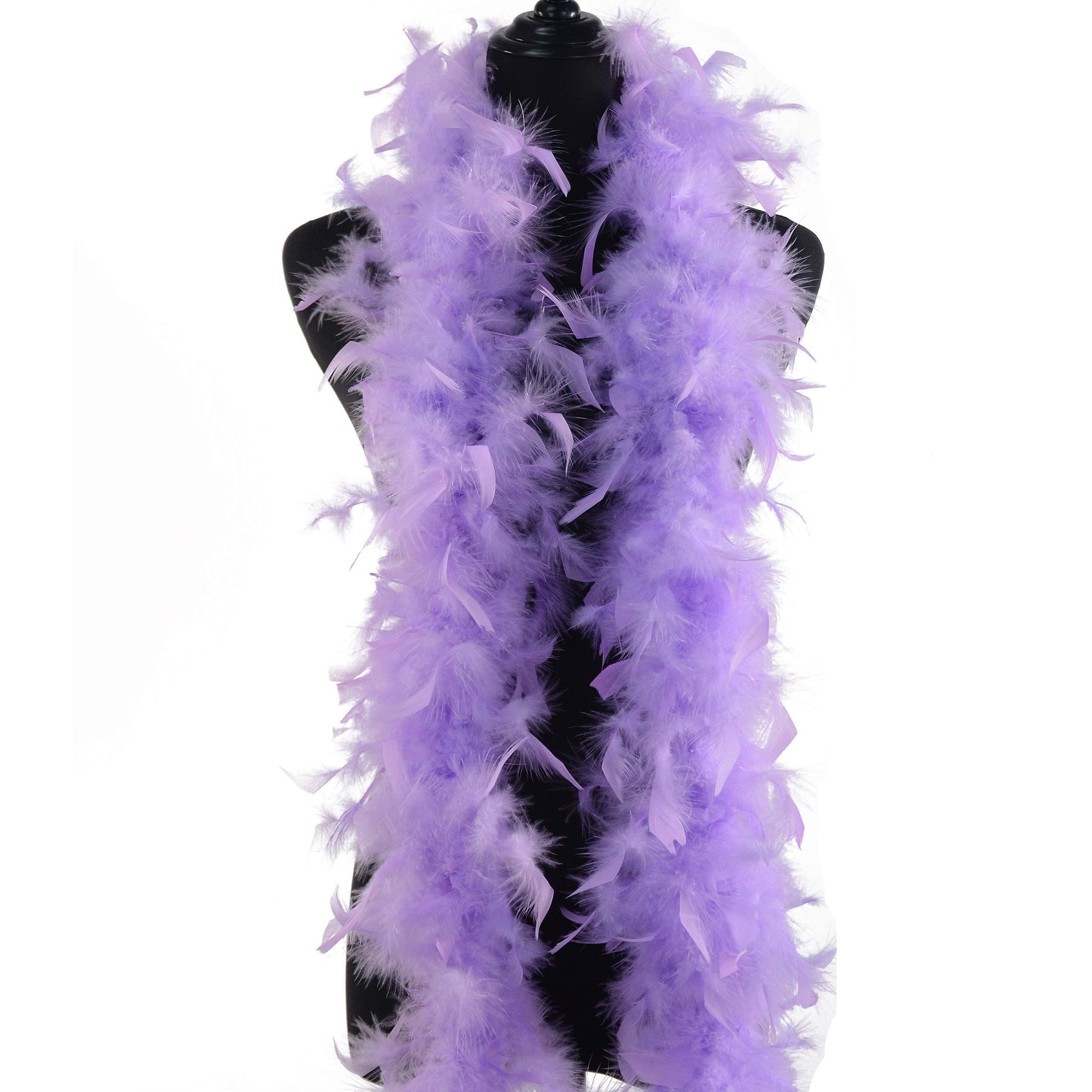 Colorful Feather Boa, 2 Meters Long - Approx 60 G. for Crafts Fluffy Purple Feather Boa DIY Girl's Fancy Dress Accessories Christmas Carnival, Dancing Wedding Party