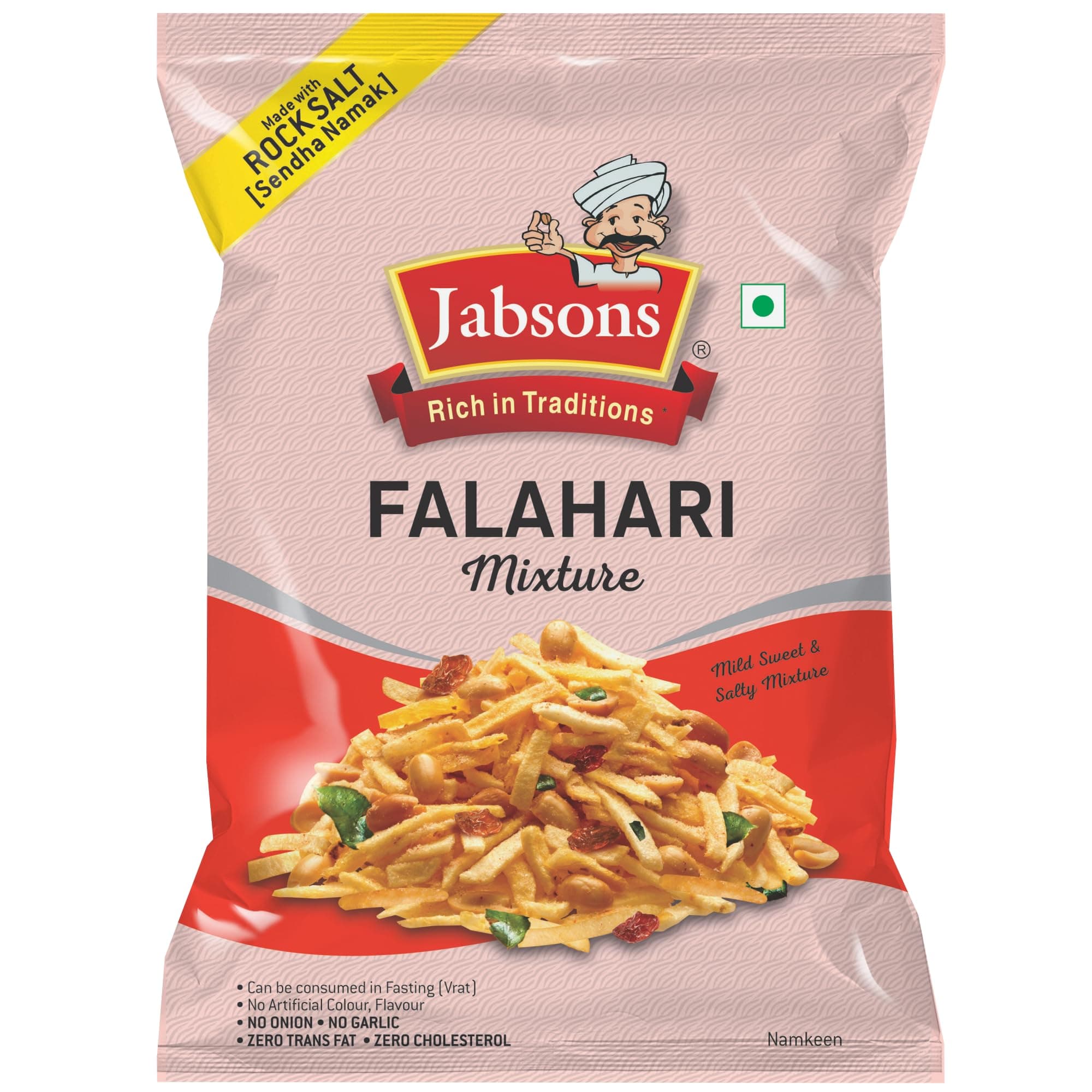 Jabsons Falahari Mixture | Vrat-Special Crunchy Potato & Peanut Snack | 140g | Healthy Namkeen, Gluten-Free, Jain, Diet Snack | Zero Transfat & Cholestrol | Anytime Snacking | Perfect snack for Fasting