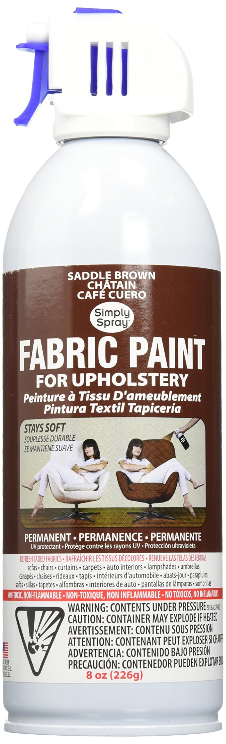 Simply Spray Upholstery Fabric Spray Paint 8 Oz. Can 3 Pack Saddle Brown