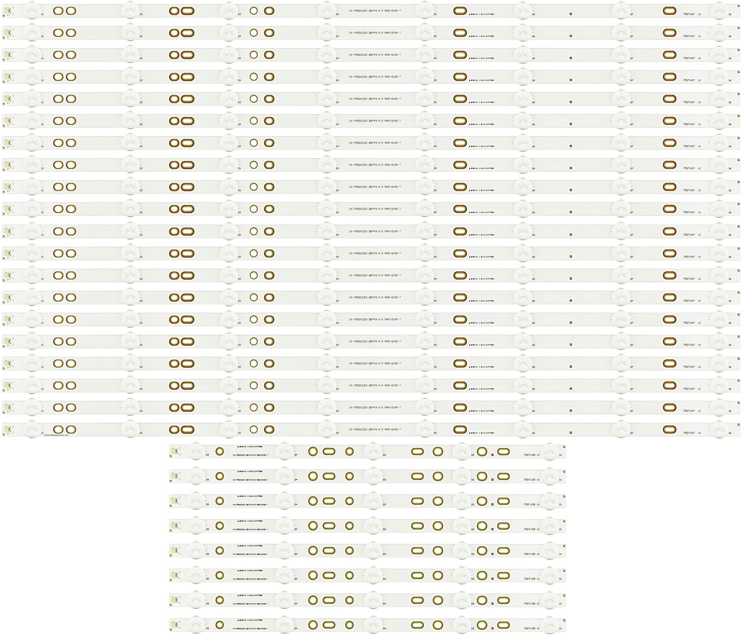750TV07 V1 750TV08 V1 LED Backlight Strips Complete Set (28) KDL-75W850C New