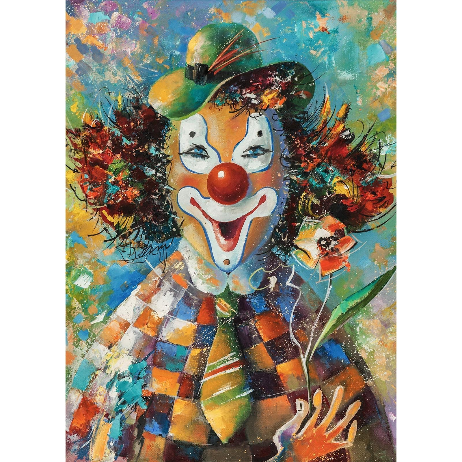 HUADADA Jigsaw Puzzles for Adults 1000 Pieces, Clown Letter on Back Interlock Perfectly No Dust, Circus Home Decor Birthday Party Toys for Men Women Elders Seniors (27.5"x19.6"), 1:1 Poster