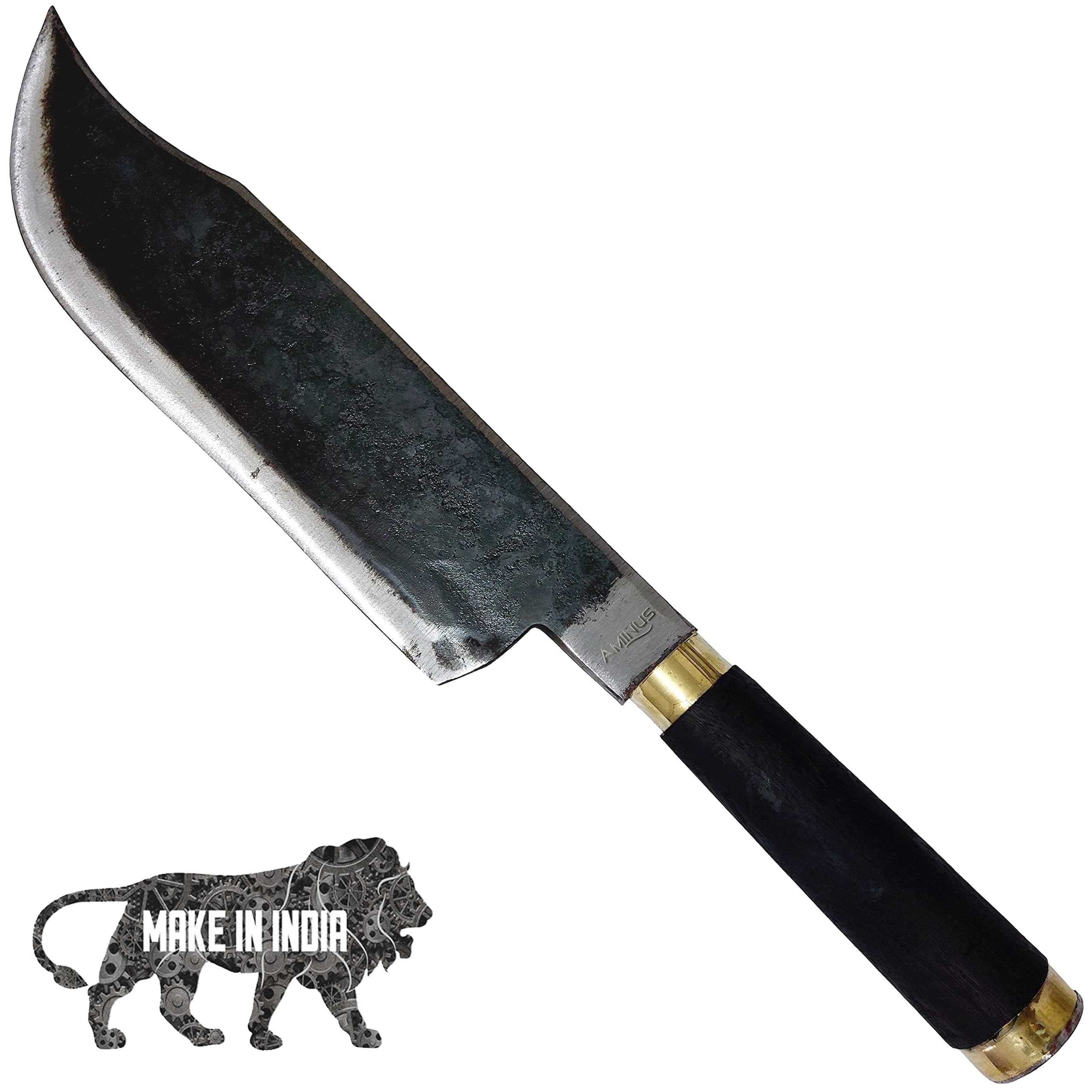 Brand Handmade Full Tang Big Size Chef Knife for Meat and Fish Cutting - 9in Blade - High Carbon Steel - Heavy Duty Boning Knife - Multi-Functional Cleaver - Wooden Handle