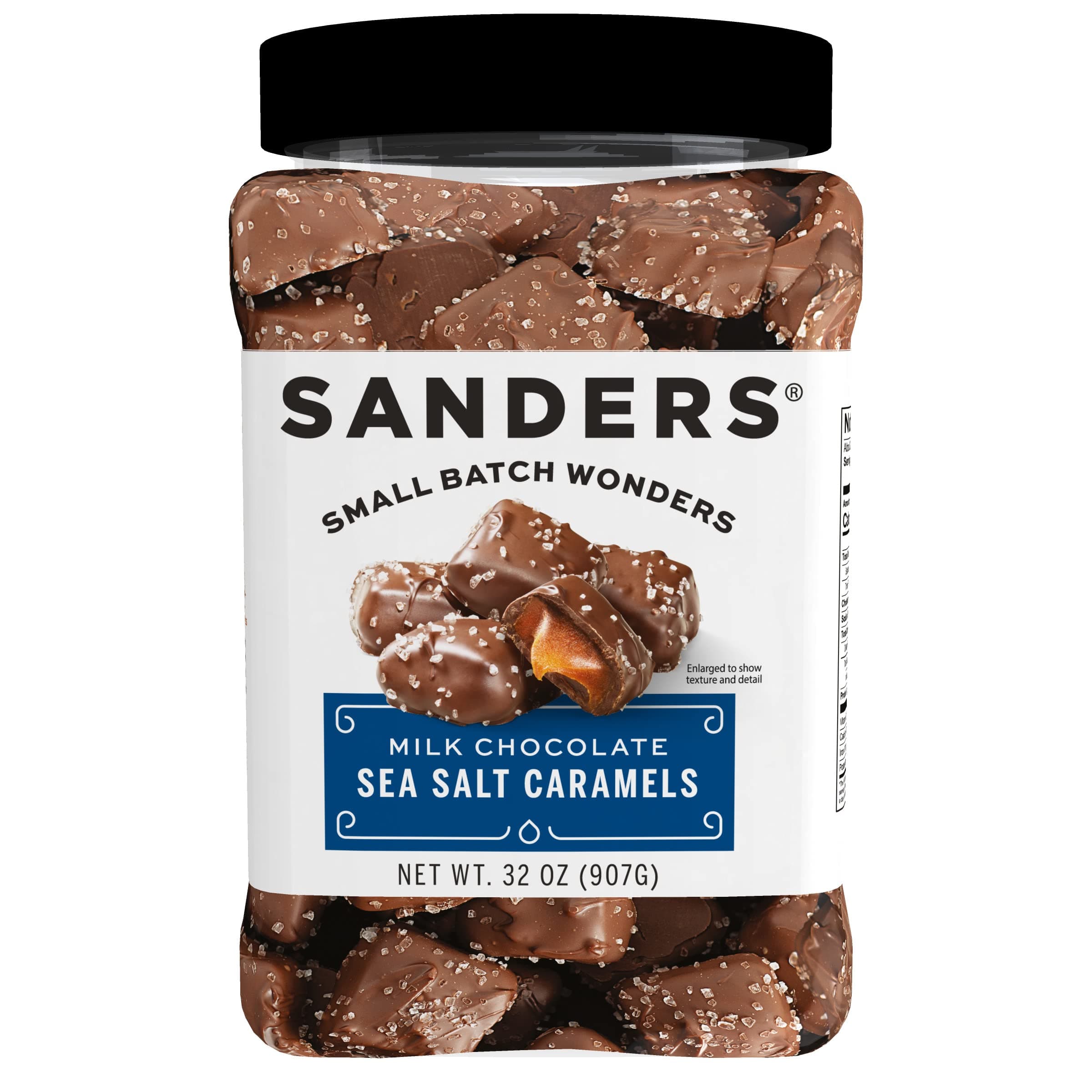 Milk Chocolate Sea Salt Caramels (32 oz Tub) – Handcrafted Small Batch Slow Cooked Caramel, Sea Salt Chocolate with Rich Indulgent Flavor, Sweet & Salty