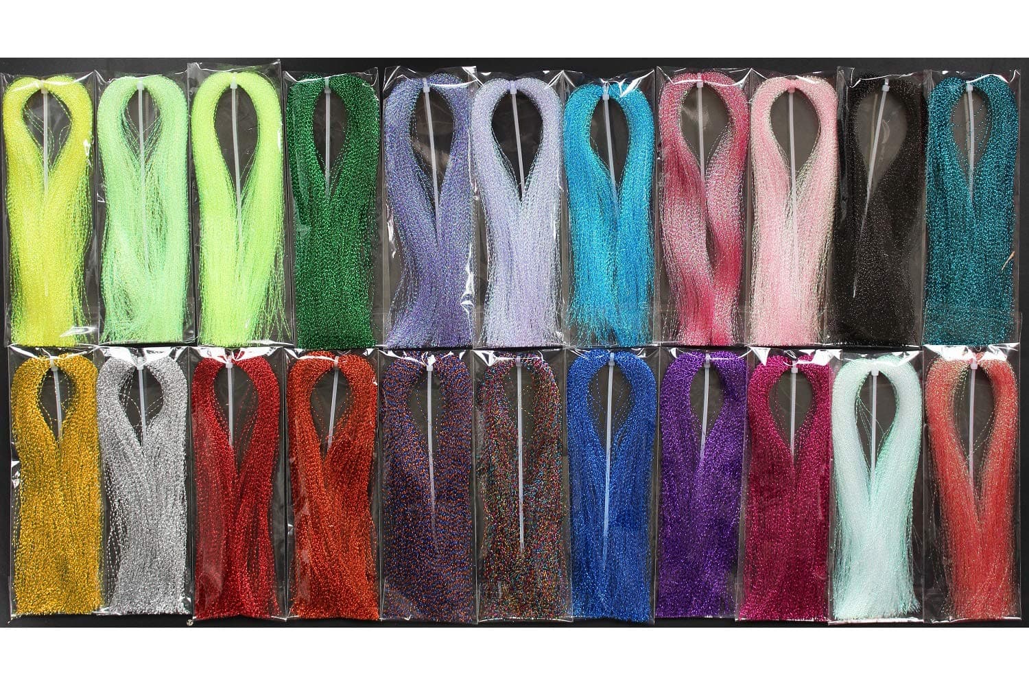 Tigofly 22 Packs 22 Colors Crystal Flash Holographic Tinsel Krystal Flashabou Sparkle Dry Streamer Tube Fly Fishing Tying String Materials