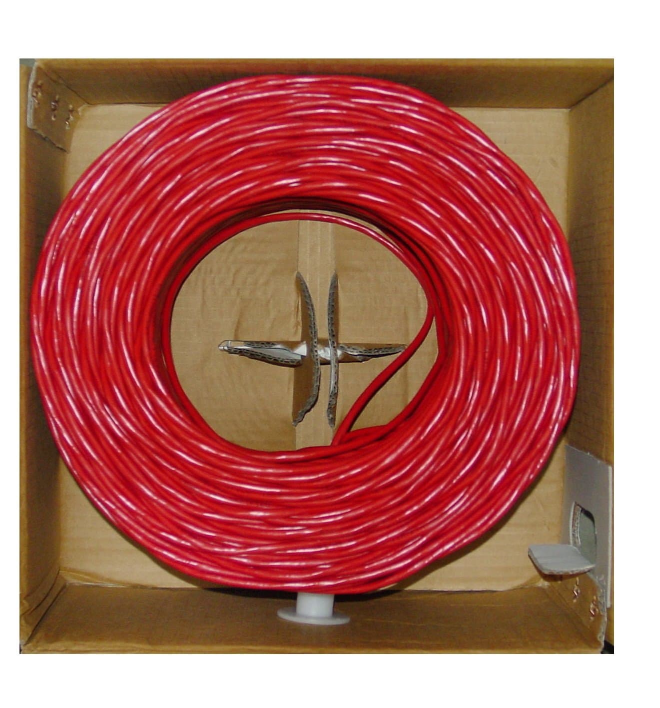 Aurum Cables CAT6 1000 ft Ethernet Network Cable - CCA - 4 Pair - with Crimp Tool, Cable Ties and RJ45's - 550 MHz - w/Sequential Foot Marking - Red