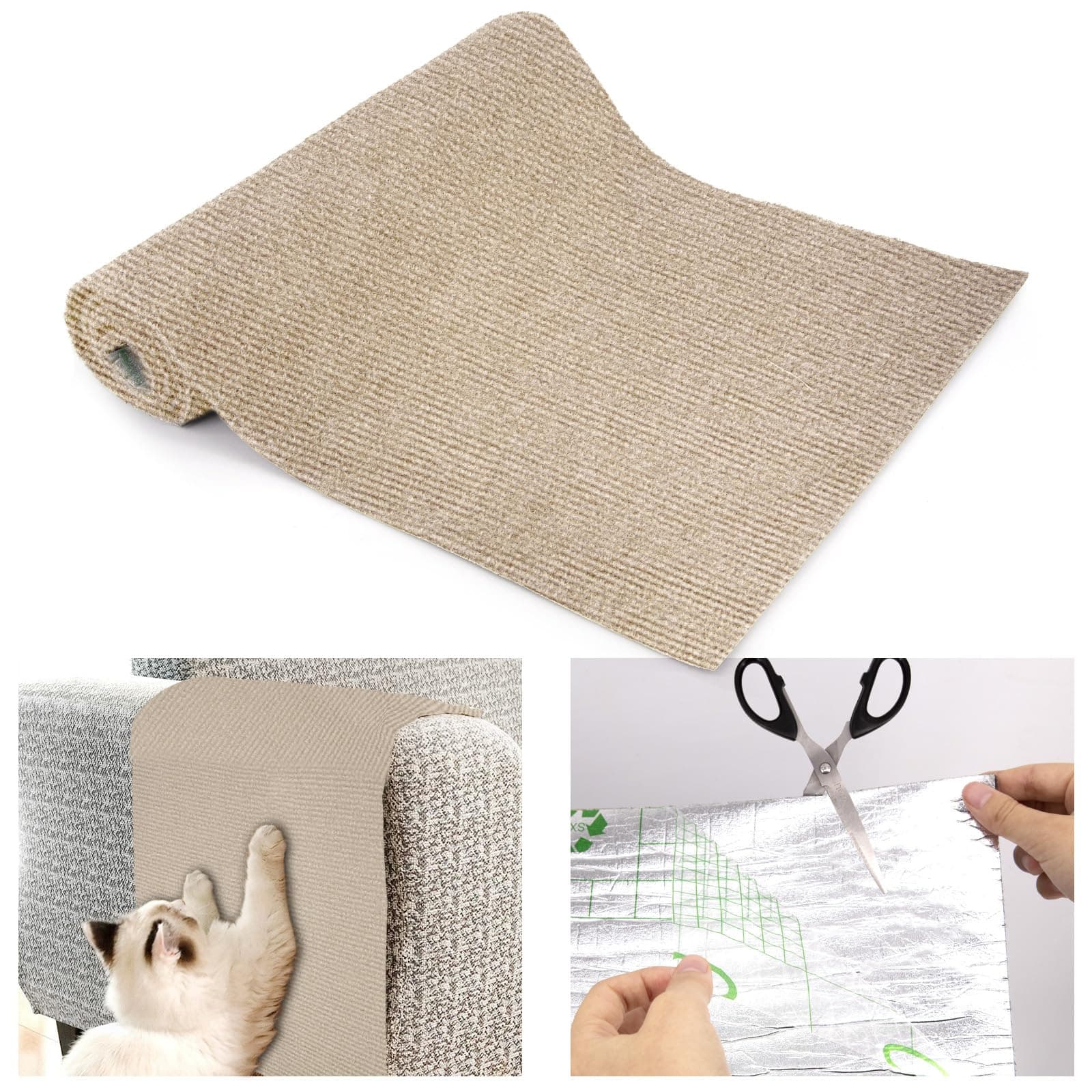 Cat Scratching Mat Furniture Protectors from Cats Scratch DIY Self-Adhesive Climbing Cat Scratcher Anti Scratch Protector for Sofa Couch Cat Scratching Pad for Wall