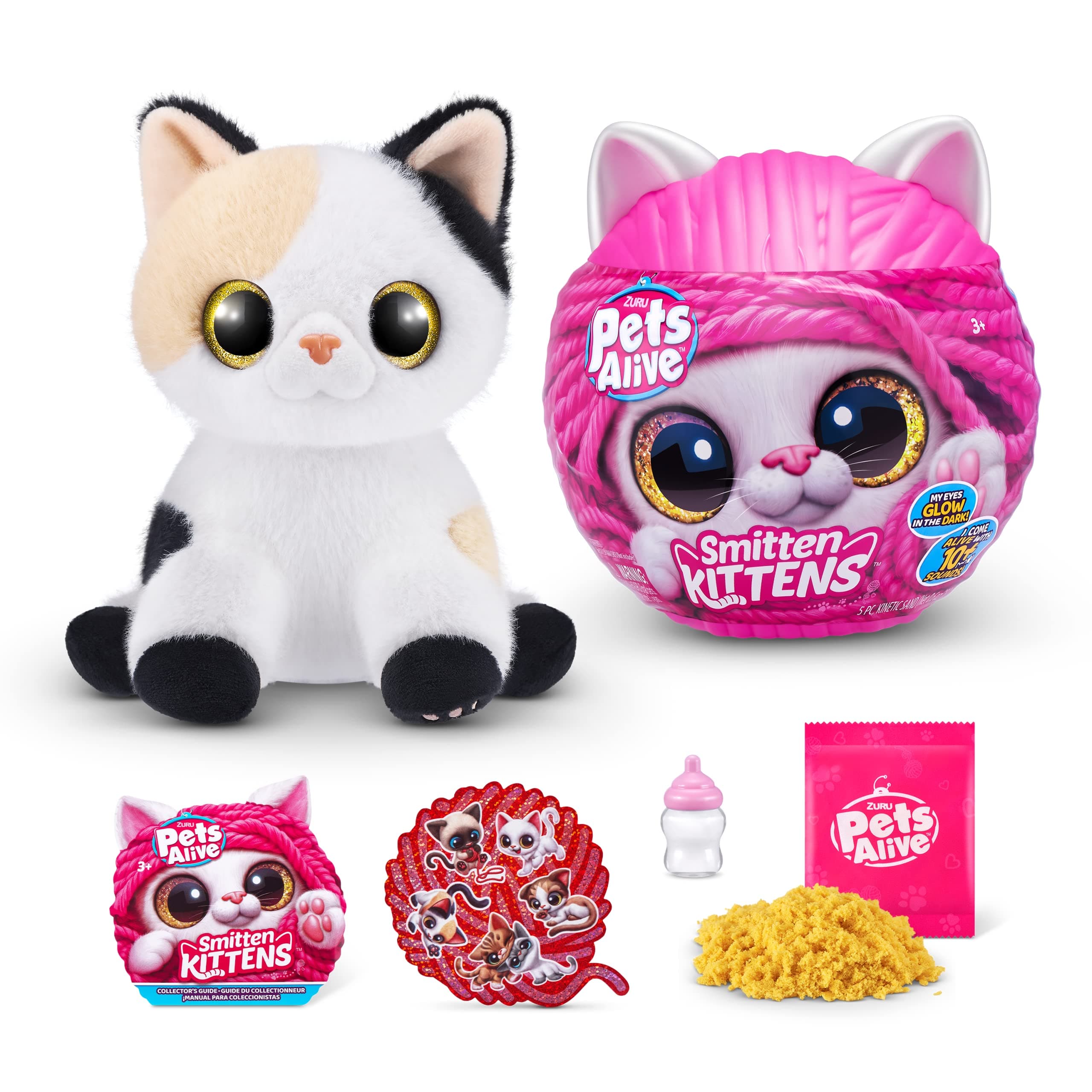 Pets Alive Smitten Minx by ZURU, Electronic Soft Plush Toy, Robotic Pet Plushies & Interactive Play for Kids with 10 Real Kitty Sounds
