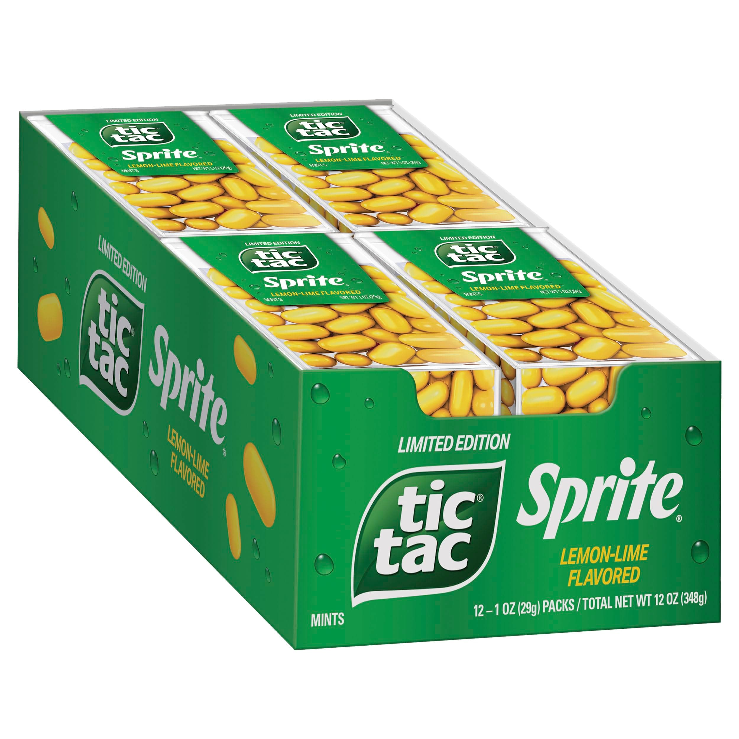 Tic Tac, Sprite Lemon-Lime-Flavored, On-The-Go Refreshment, 1 oz Each, Bulk 12 Pack