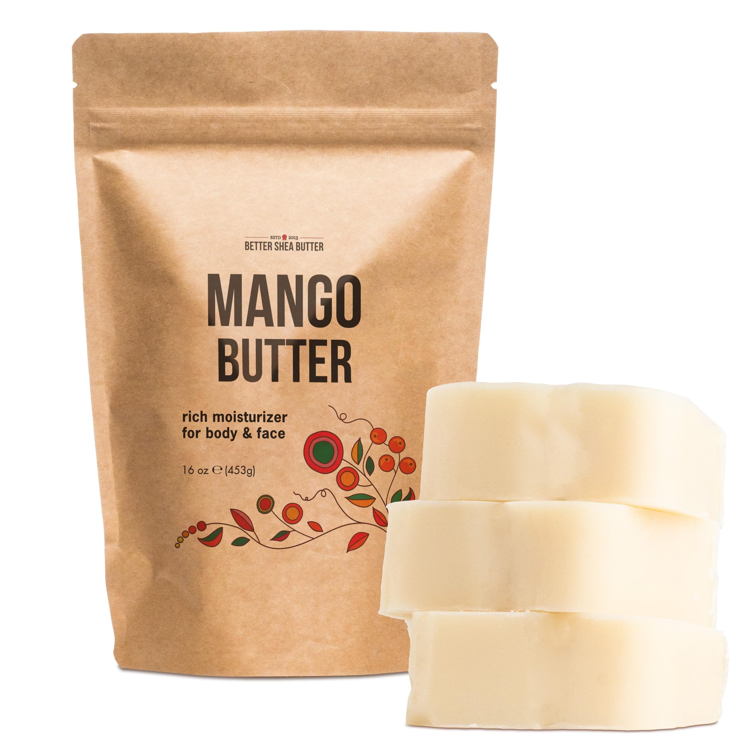 Mango - Pure & Fresh - Amazing Moisturizer, Use Alone or in DIY Body s, Soaps, Lotions and More - Lighter Consistency than - Unscented - 1 lb (16 oz)