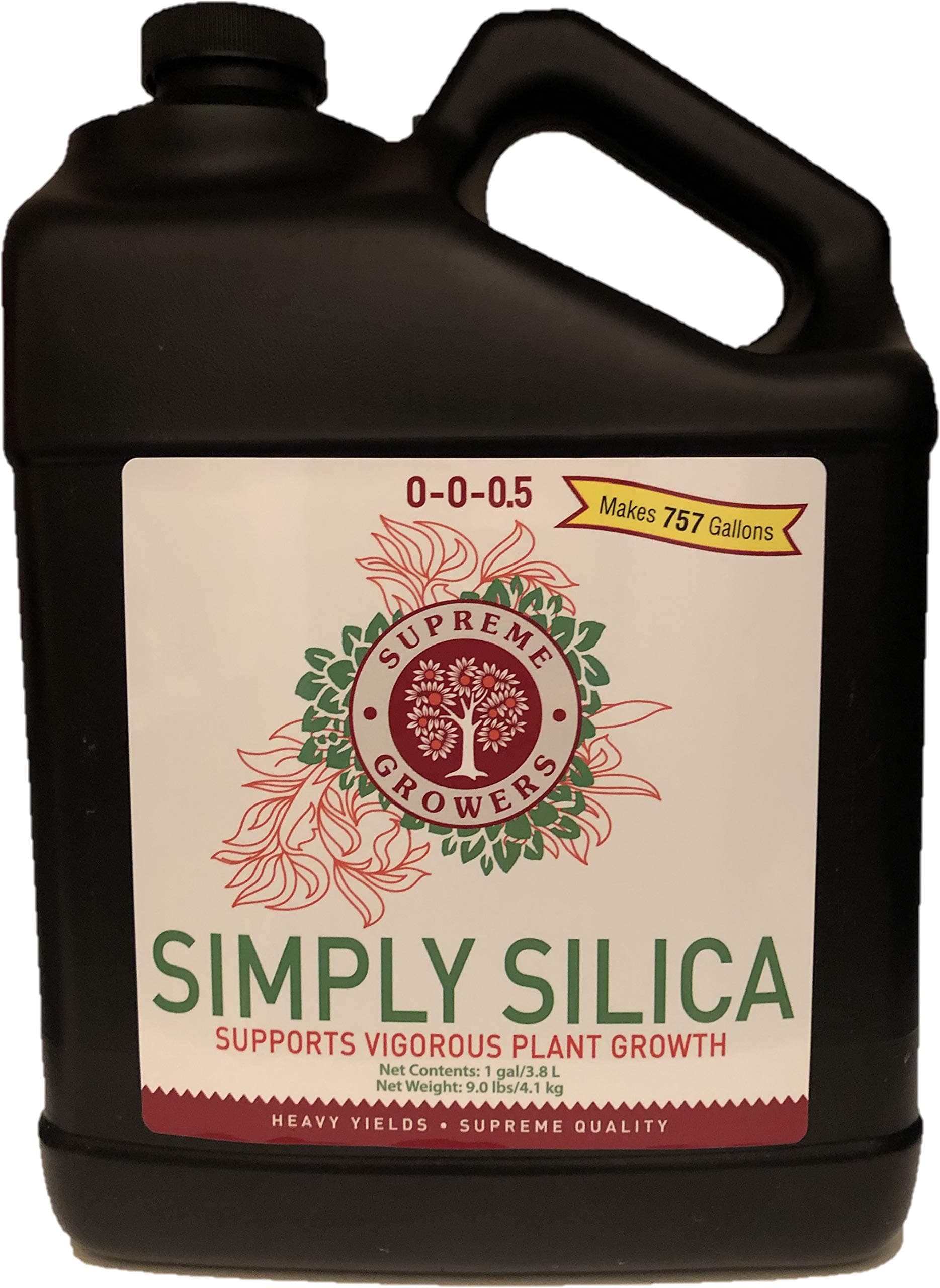 Simply Silica 1 Gallon Concentrate Makes 757 Gal by Supreme Growers Potassium Silicate Liquid Fertilizer Promotes Growth of Strong Plant Tissues Improves Natural Resistance to Environmental Stresses