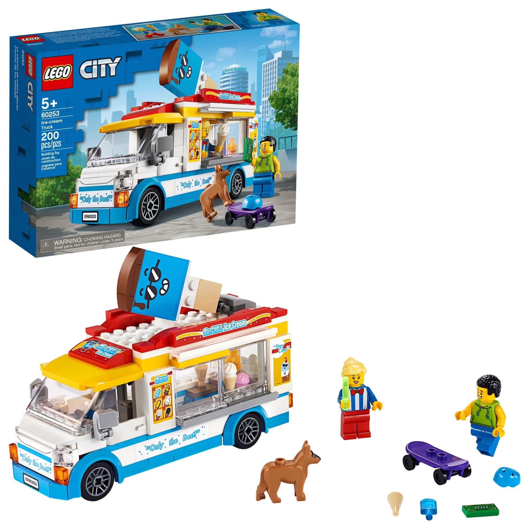 City Ice-Cream Truck 60253, Cool Building Set for Kids, New 2020 (200 Pieces)