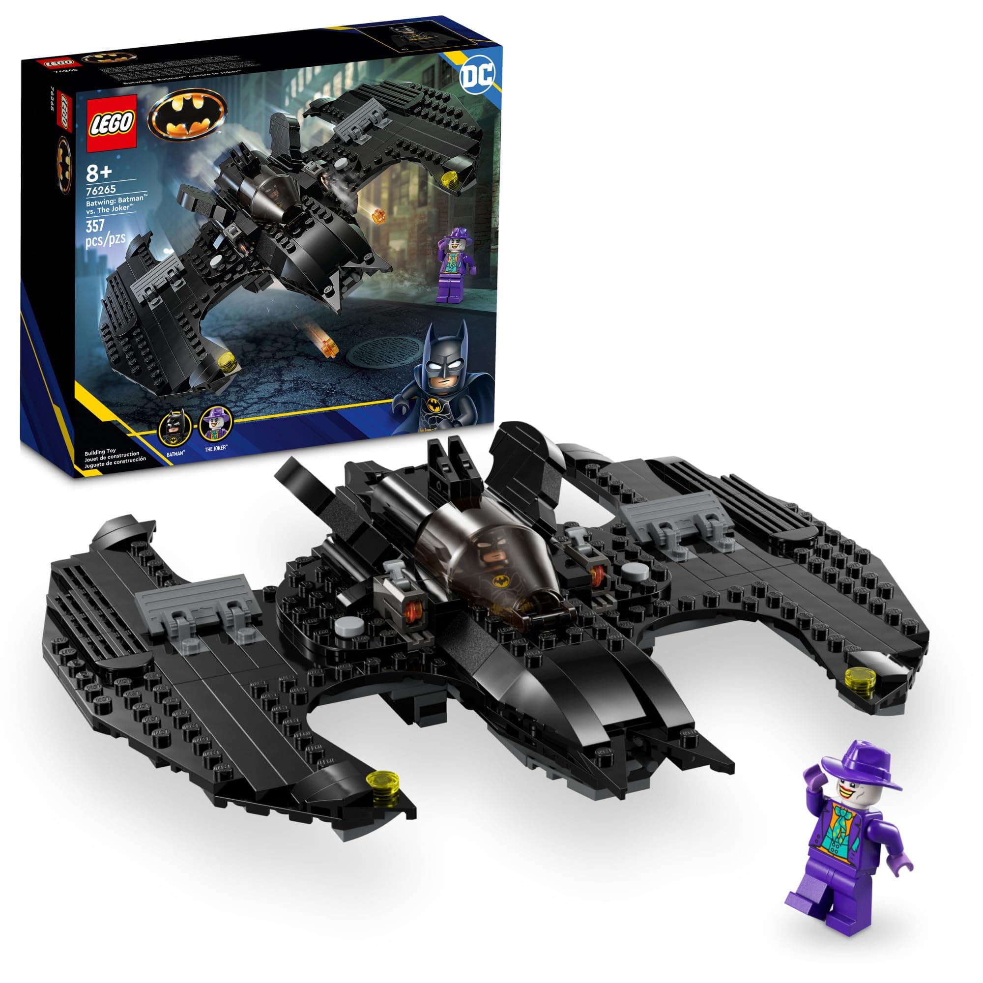 DC Batwing: Batman vs. The Joker 76265 DC Super Hero Playset, Features 2 Minifigures and a Batwing Toy Based on DC’s Iconic 1989 Batman Movie, DC Birthday Gift for 8 Year Olds