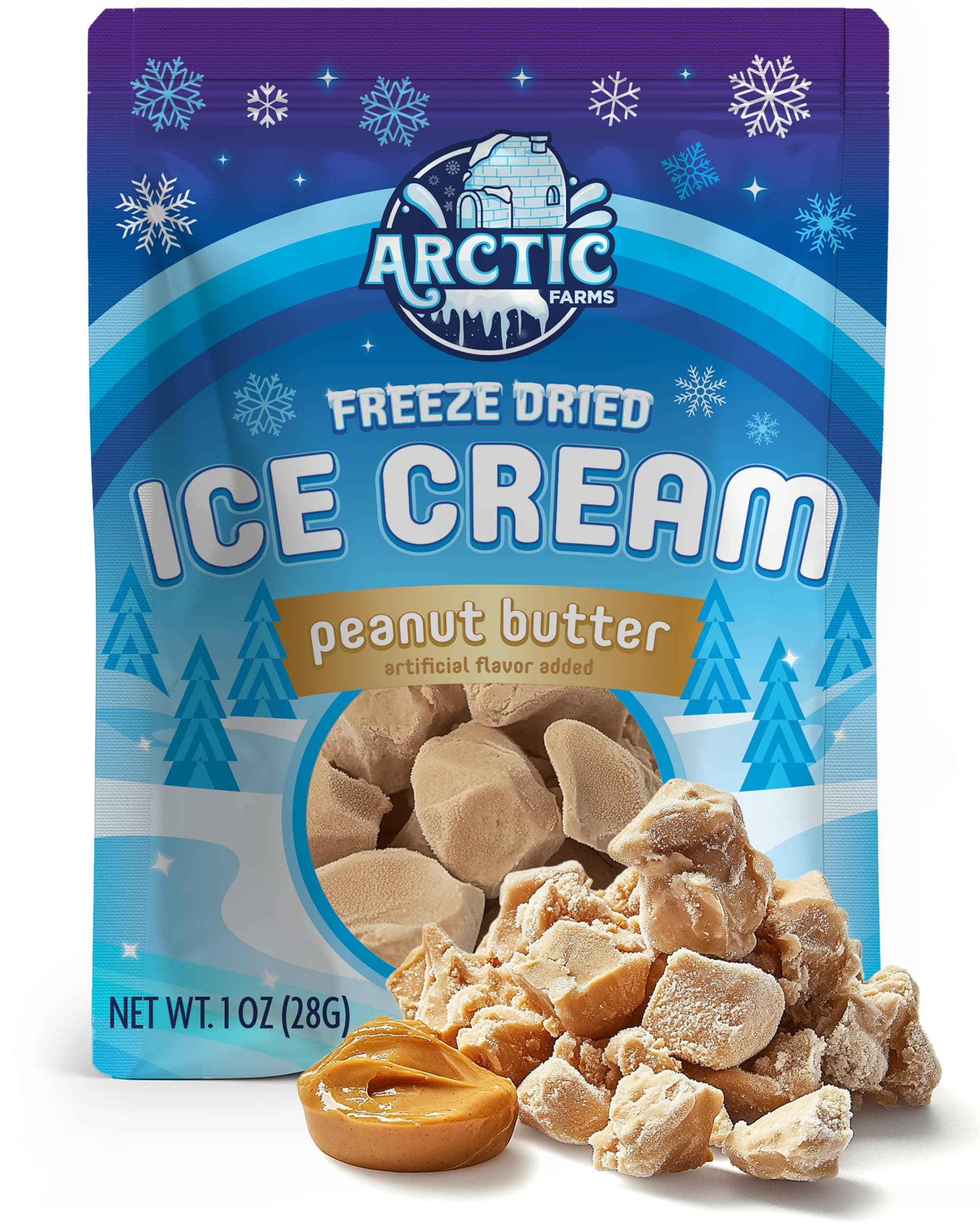 Arctic Farms Freeze Dried Ice Cream that Does Not Melt (Peanut Butter)