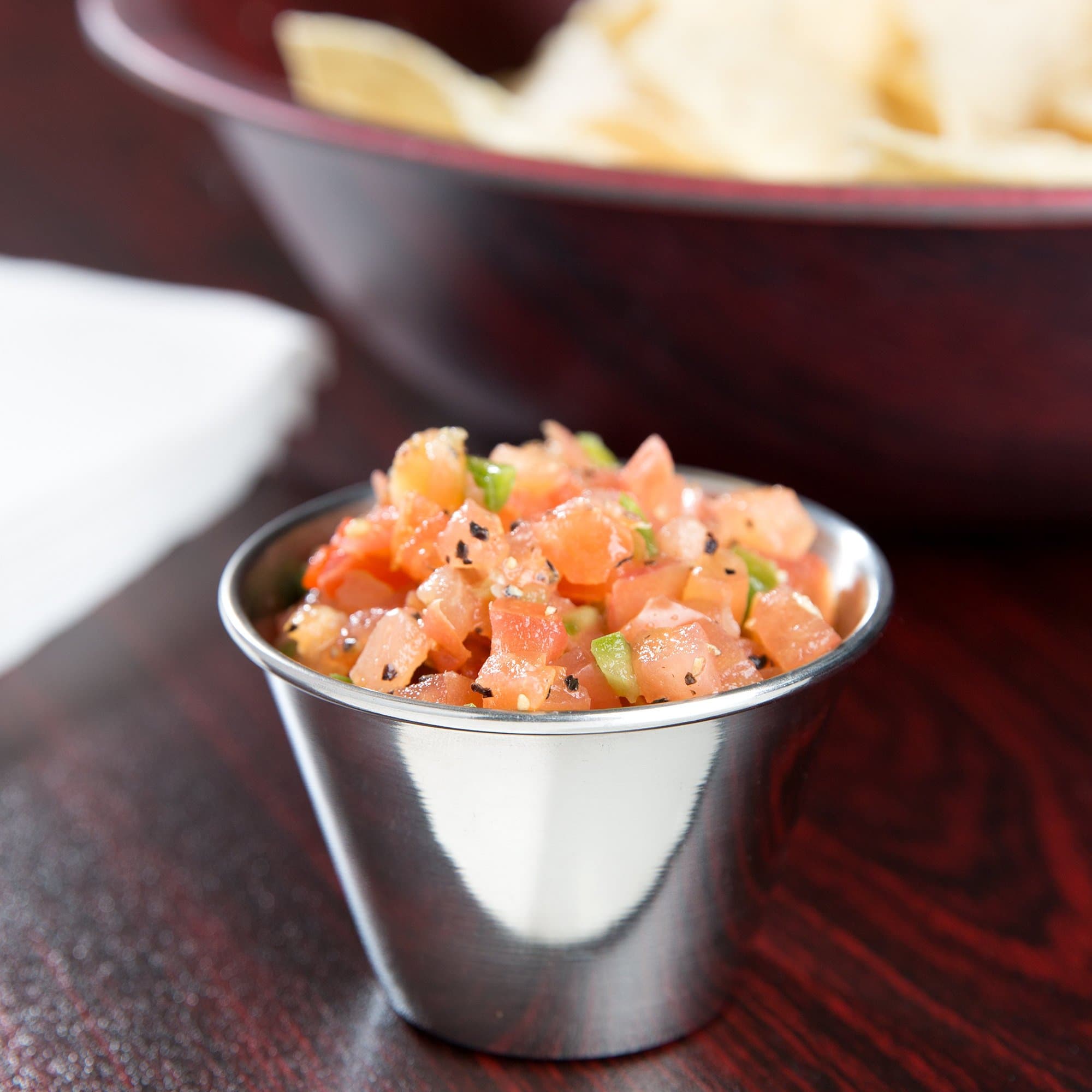 4 oz Stainless Steel Ramekin / Sauce / Dressing Cup, Mirror Finish, (12 in pack)