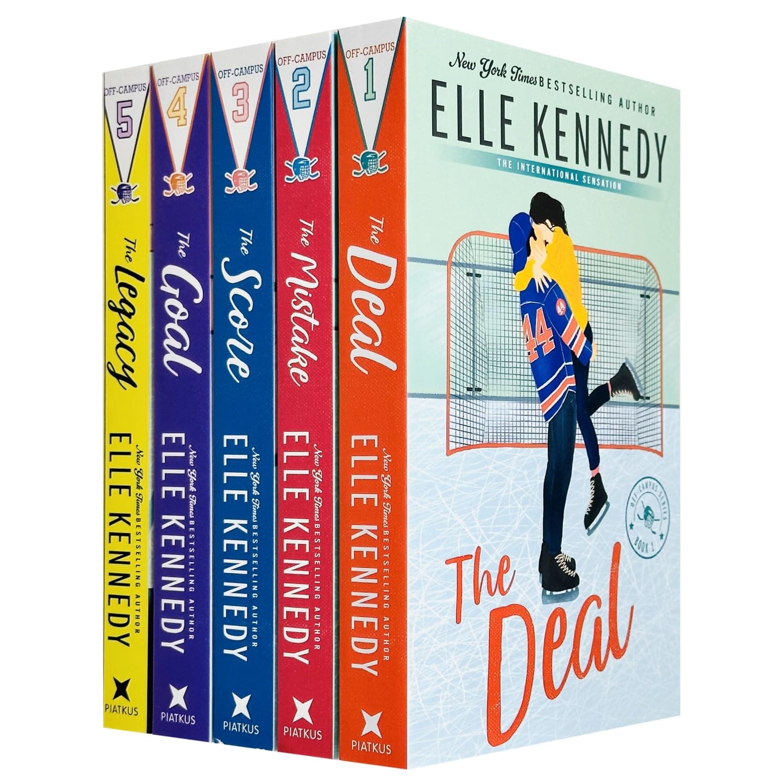 Off Campus Series 5 Books Collection Set (The Deal, Mistake, Score, Goal, Legacy) by Elle Kennedy