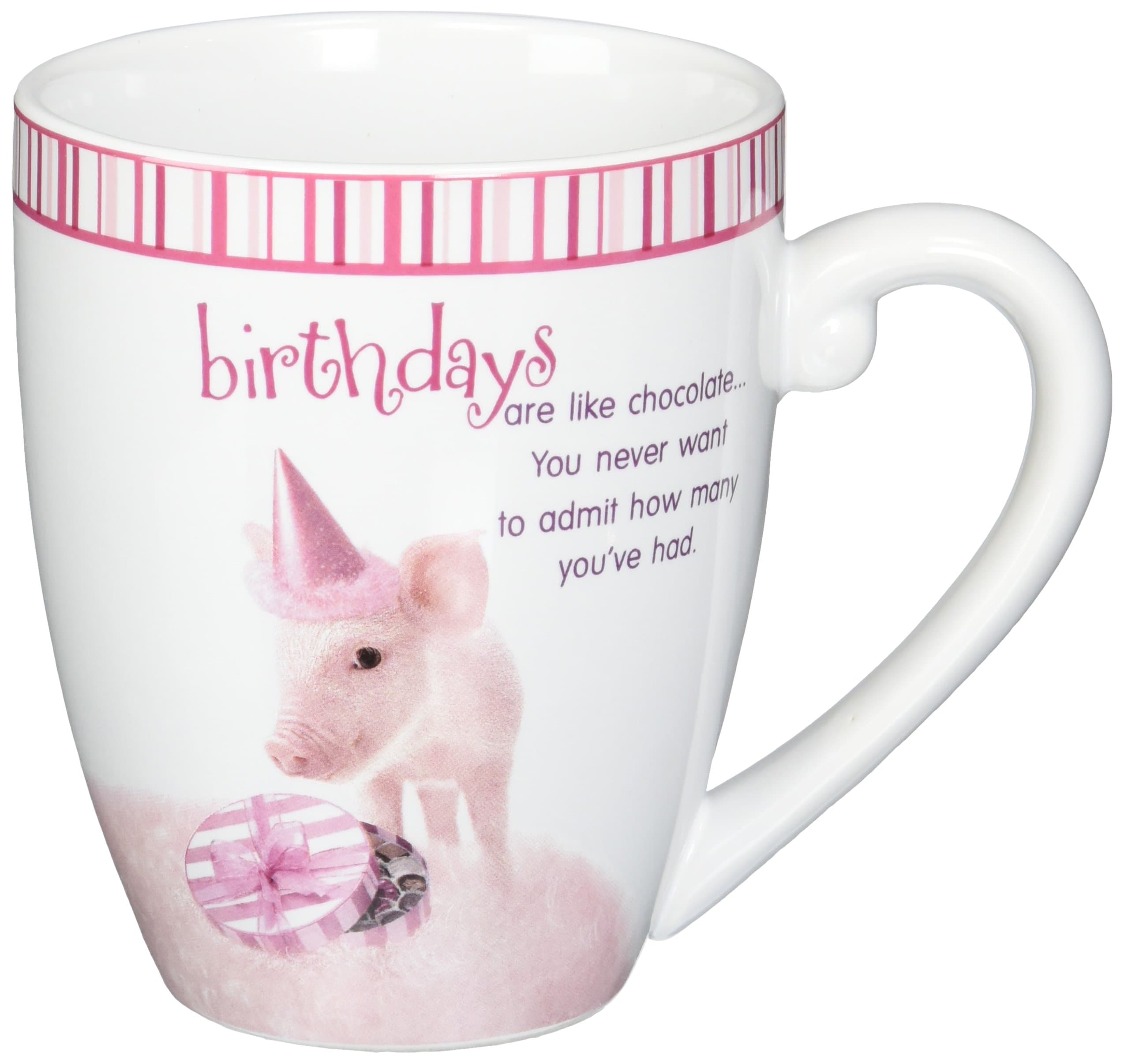 Shaded Pink by H2Z 17-Ounce Celebrate Pig Mug, 4-3/4-Inch