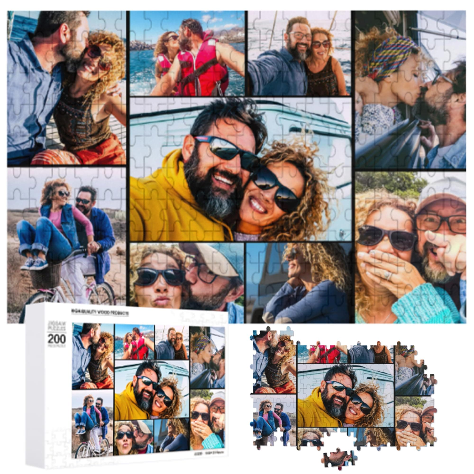 Custom Puzzles from Photos Personalized Puzzle 1000/500/300/200 Pieces Picture Puzzles Customized Photo Personalized Gifts for Adults Family Couple Birthday