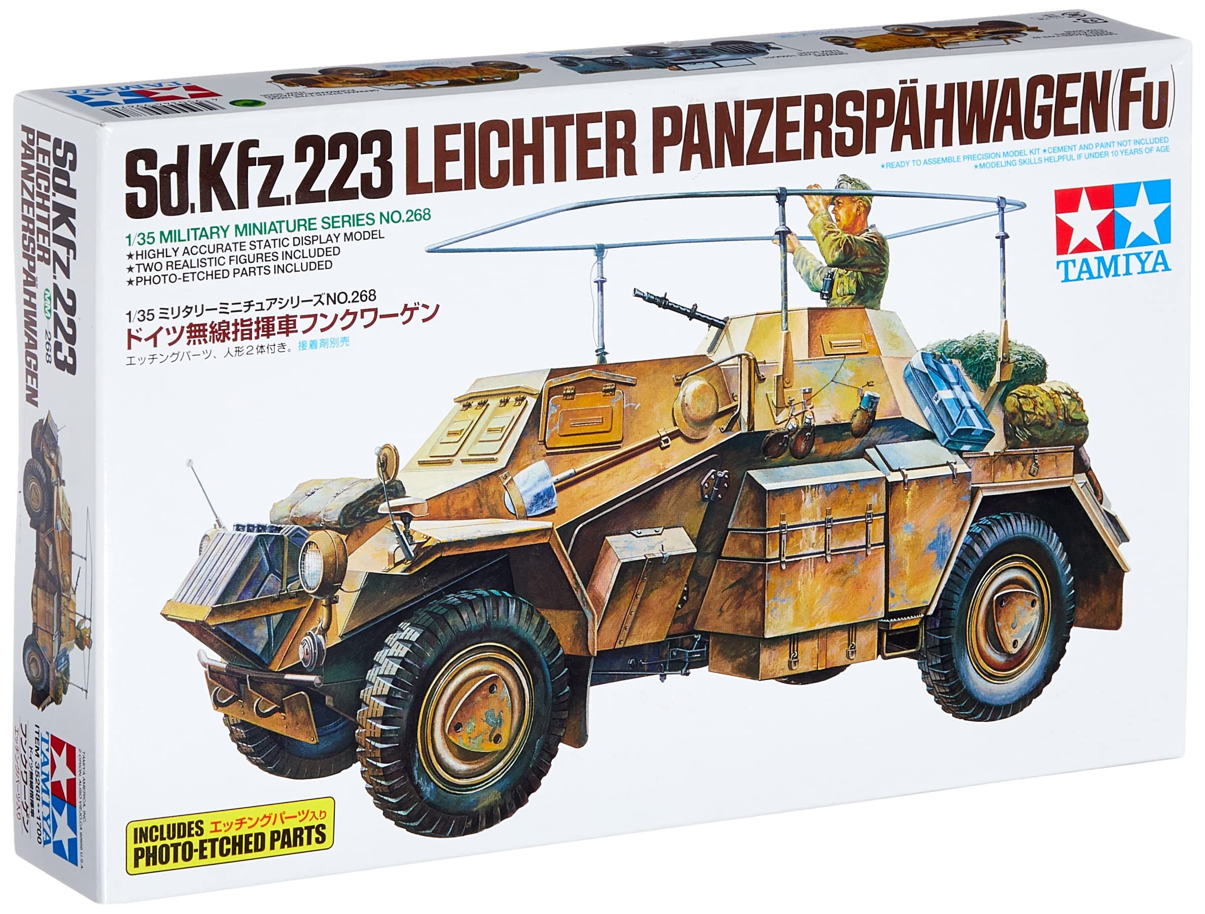 TAMIYA 300035268-1:35 WWII Special Motor Vehicle 223 Light Späh Tank (2), Yellow