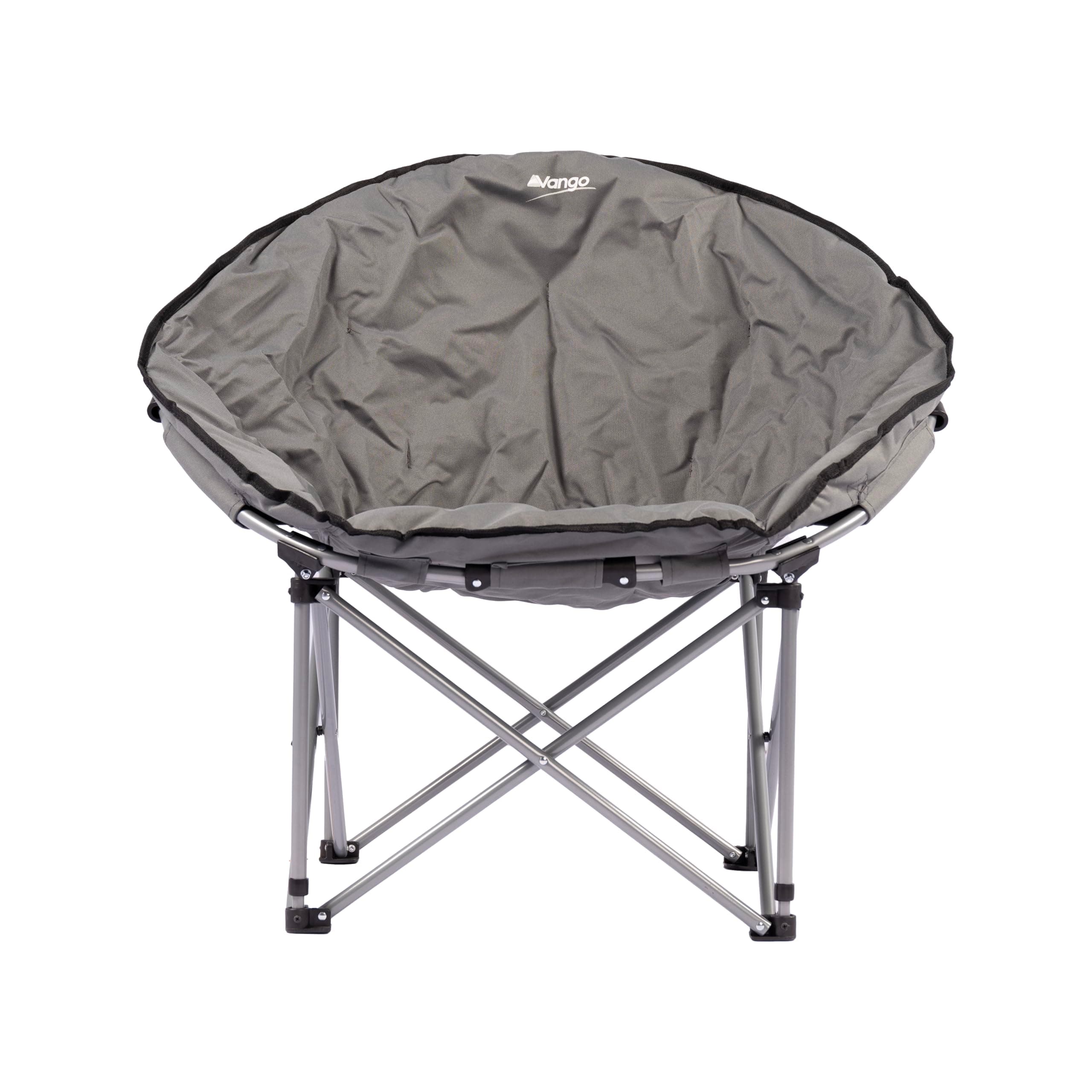 Vango Lunar Moon Chair for Adults (Amazon Exclusive), Extra Spacious, Folding Camping Chair, Heavy Duty Frame, Padded Saucer Shape for Garden, Fishing, Festivals