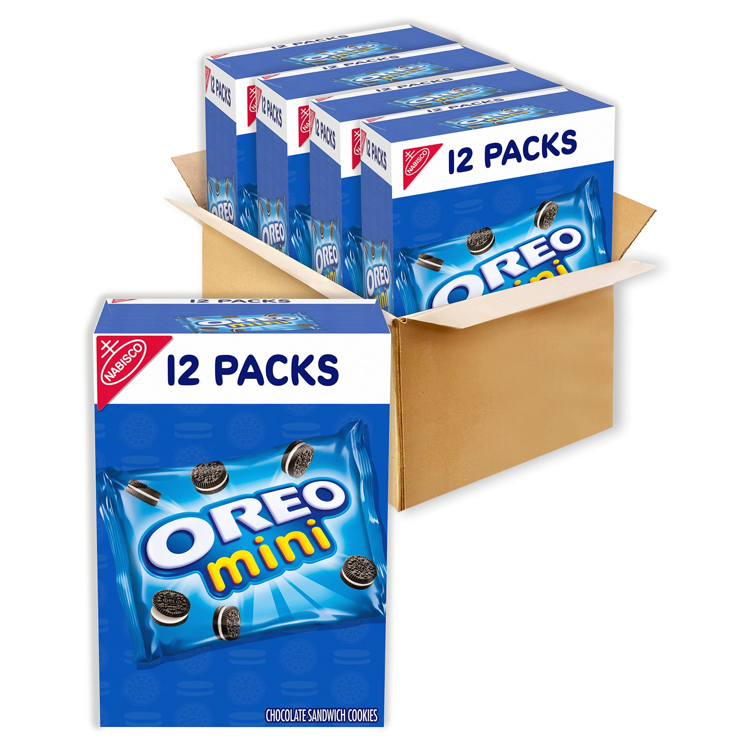 Oreo Mini Chocolate Sandwich Cookies 12 Count Snack Bags (Pack of 4)