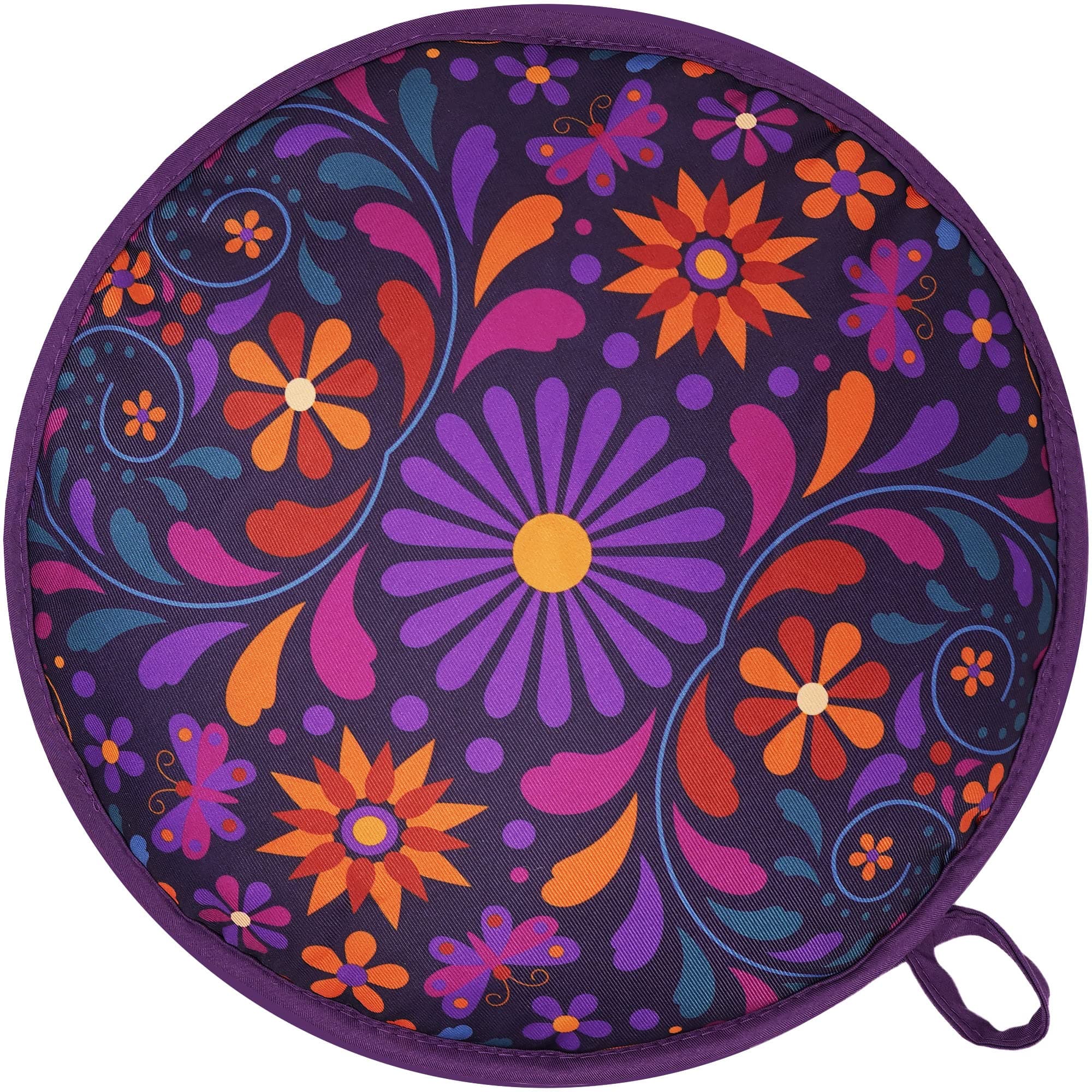 Sophix Tortilla Warmer Pouch - 12-Inch Large Size - This Thermal Insulated Fabric Holder Keeps Tortillas, Naan Bread, and Pizza Rolls Warm for up to One Hour | Two-Sided (Flower Design)