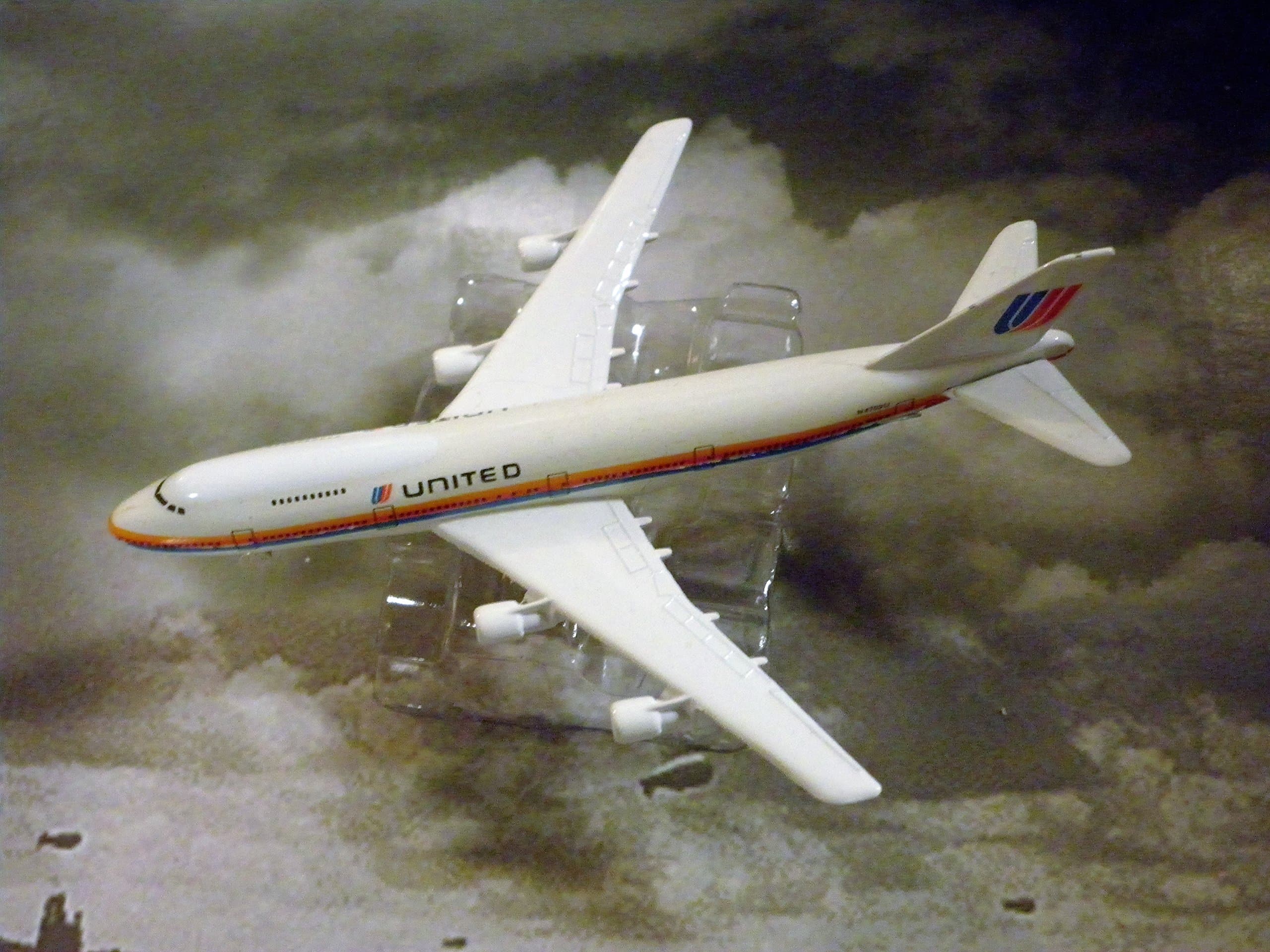 UNITED Airlines Boeing 747 Jet Plane 1:600 Scale Die-cast Plane Made in Germany by Schabak