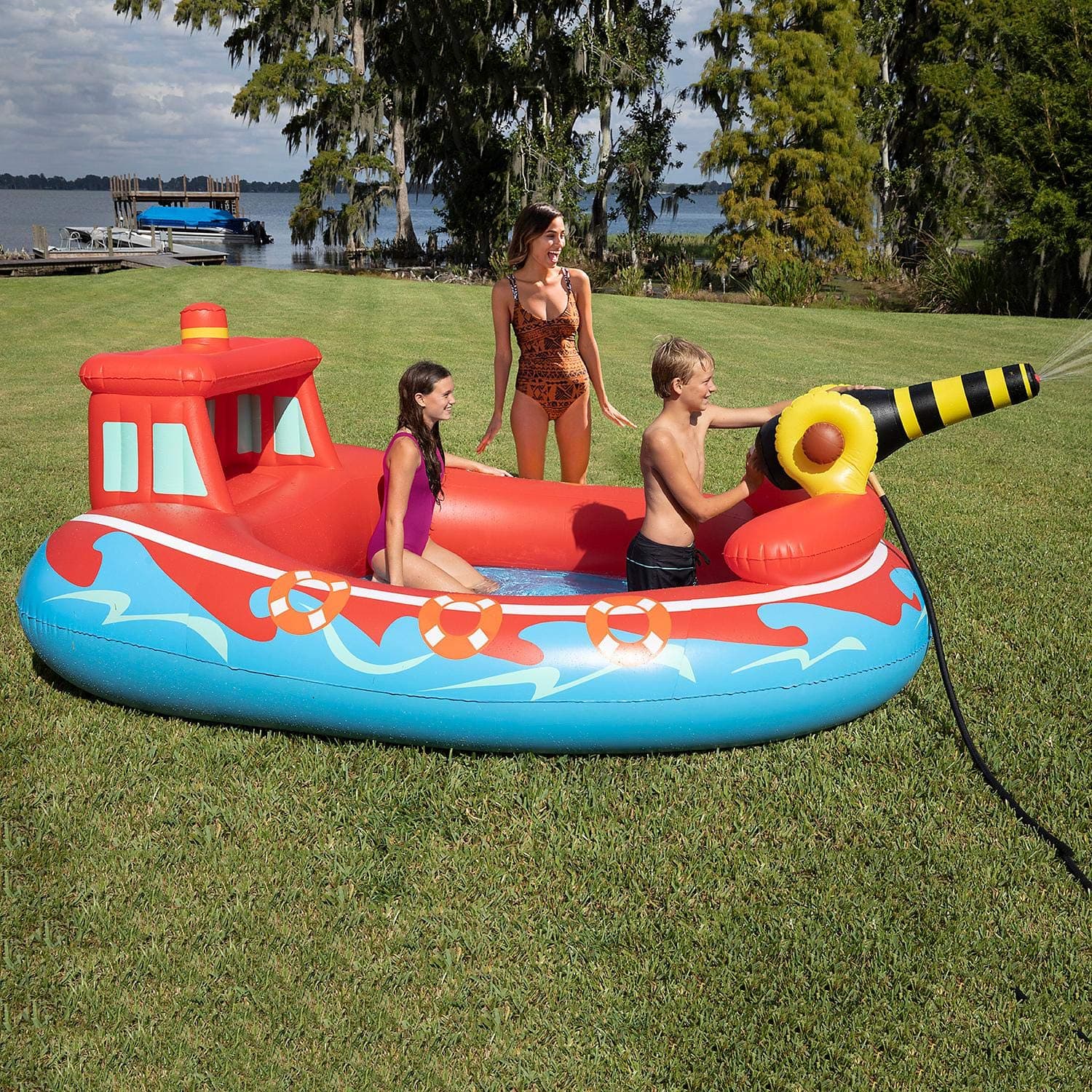 Inflatable Fire Truck Sprayer Kiddie Pool