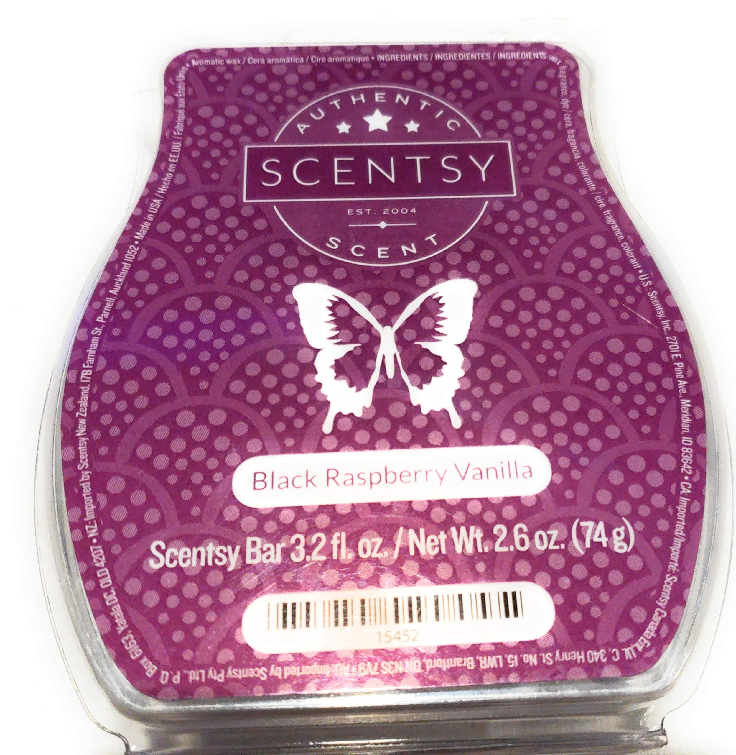 Scentsy, Black Raspberry Vanilla, Wickless Candle Tart Warmer Wax 3.2 Oz Bar, 3-Pack (3)