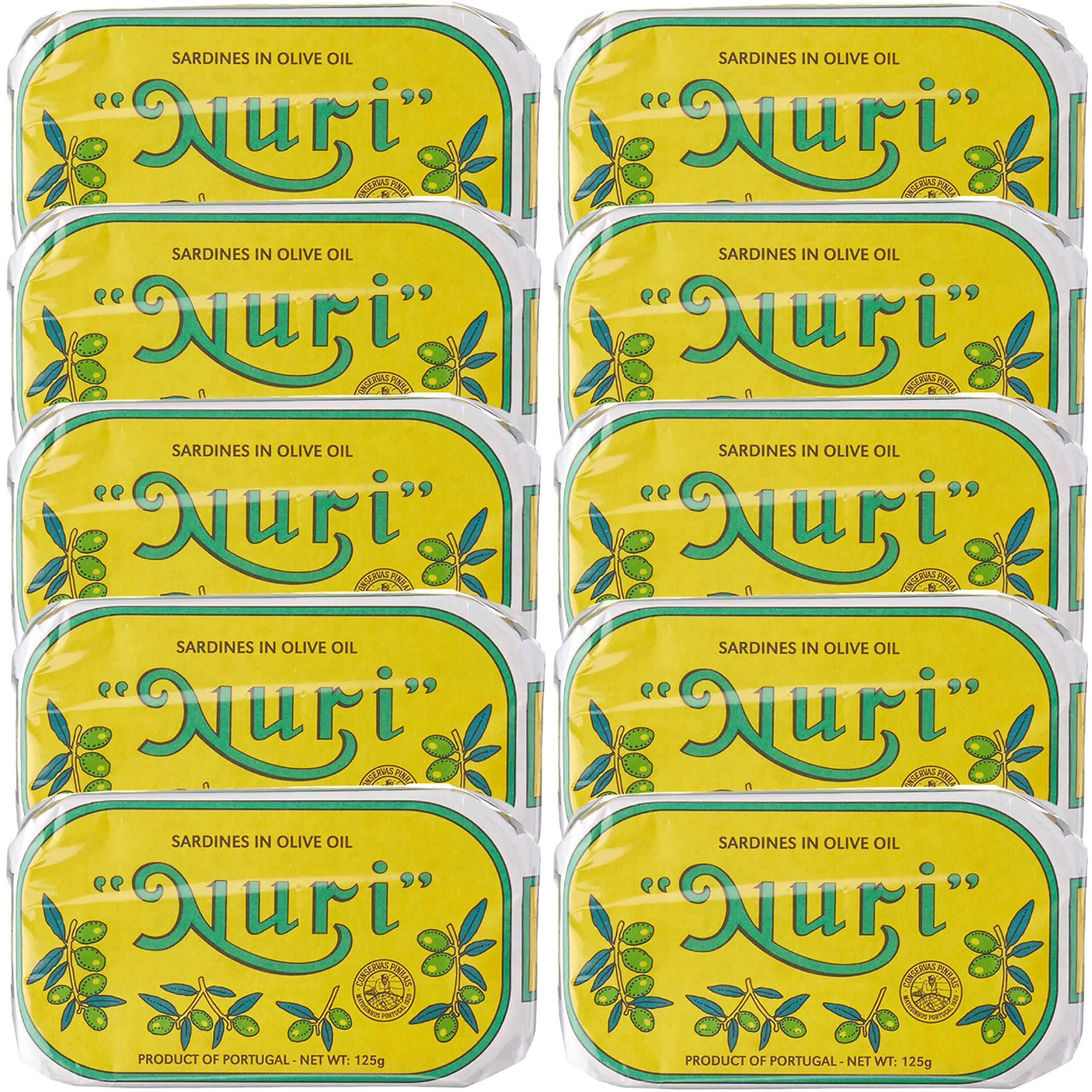 NURI Portuguese Sardines in Olive Oil - 10 Pack - (4.4 oz cans)