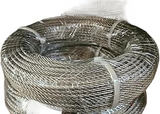 1mm 1.5mm 2mm 3mm 4mm 5mm 6mm 8mm STAINLESS Steel Wire Rope Cable Rigging Extra ASIN 316 A4 Marine Grade (Length: 50m, Diameter: 2mm)