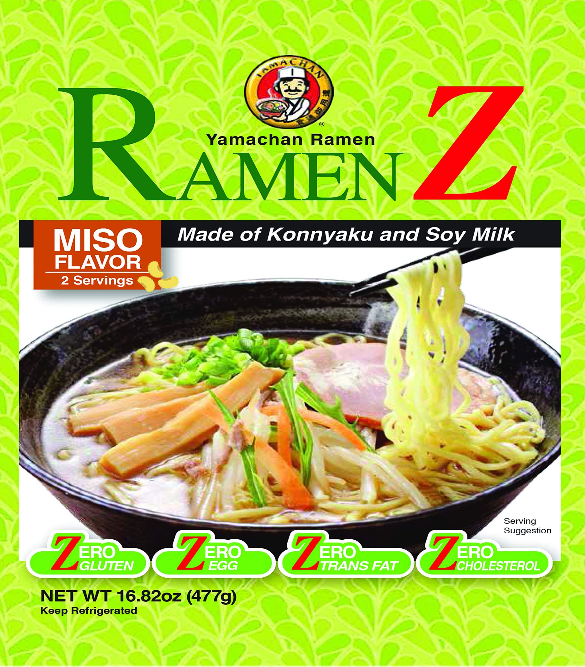 Gluten Free Ramen Z Sapporo style Miso soup flavor (shirataki, ramen noodles, pasta, chowmein), 7 oz -3 pags (2 servings in each bag)