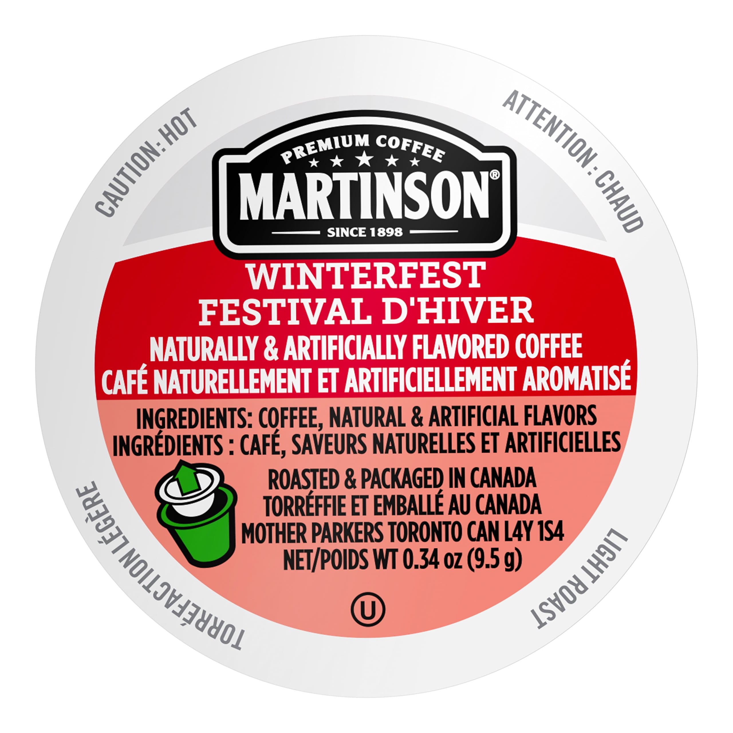 Martinson Single Serve Coffee Capsules, Winterfest, 24 Count (Pack of 4)