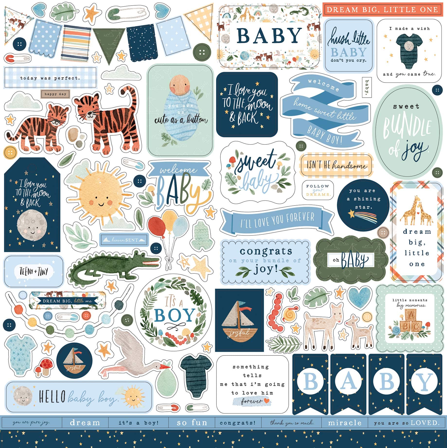 Company Welcome Baby Boy Element Sticker, 12-x-12-inch