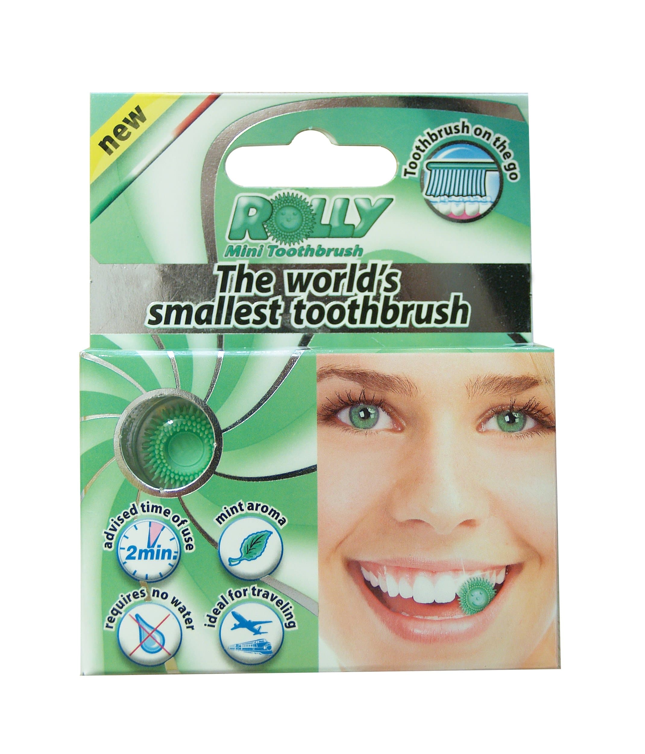 Rolly Disposable toothbrush. Mint Aorma. 4 packs with a blister of 6 brushes. RB1103