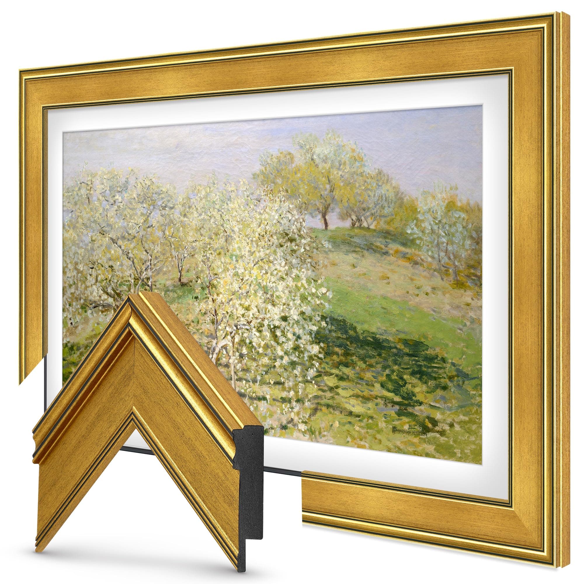 Frame My TV Deco TV Frames - Antique Gold Smart Frame Compatible Only with Samsung The Frame TV (32", Fits 2021-2024 Frame TV)