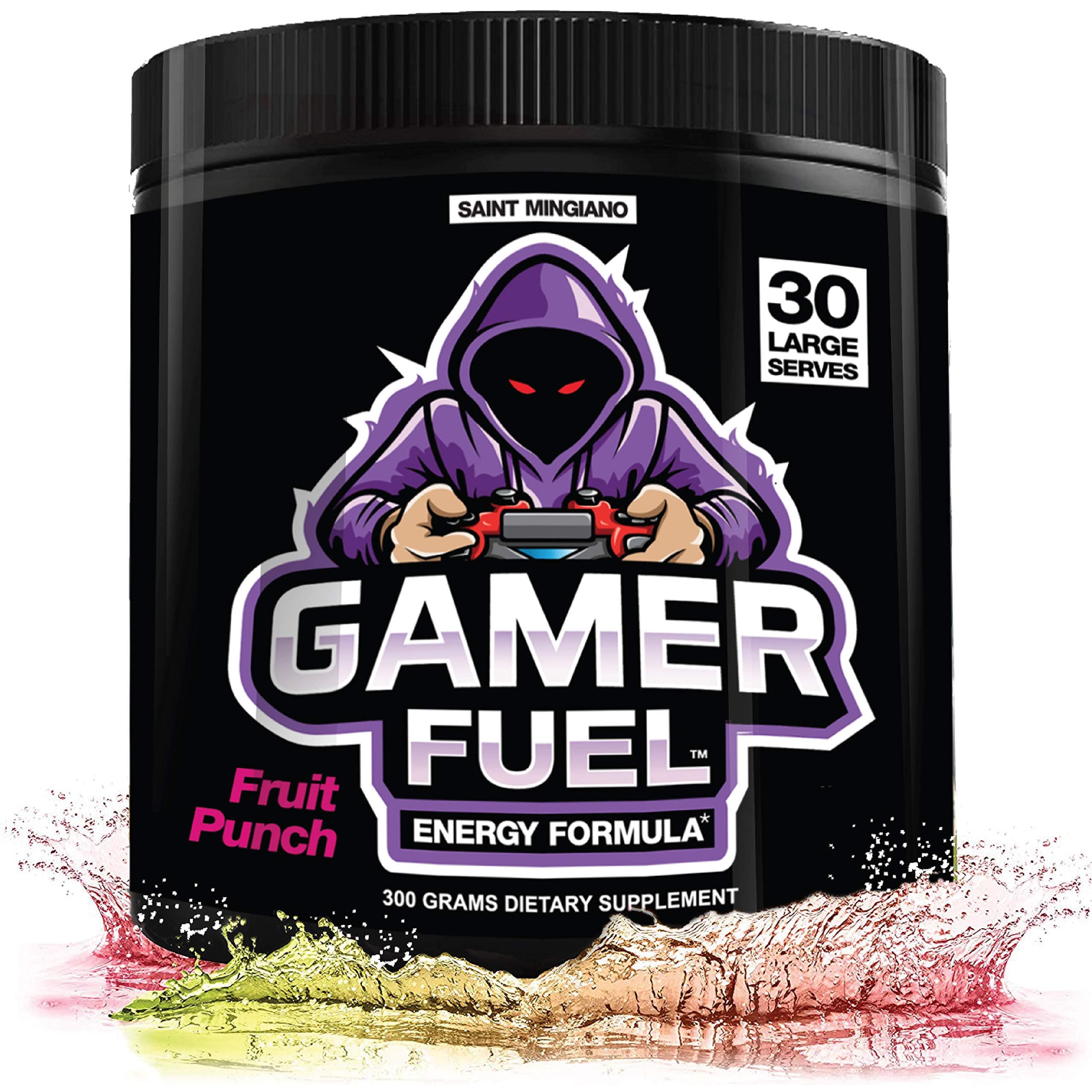 Gamer Fuel Energy Formula | Endurance Sugar Free Powder | Focus & Brain Vitamin Booster Supplement - Boost Mental Clarity, Reaction Time, Energy & Concentration – Eye & Vision | 30 Serves