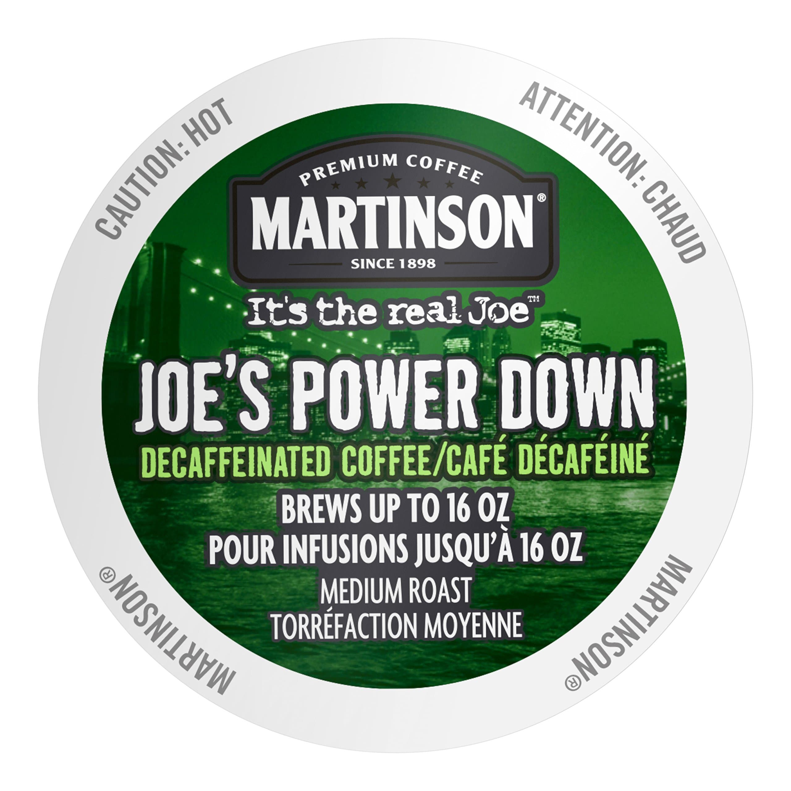 Martinson Single Serve Coffee Capsules, Joe's Power Down Decaf, 24 Count