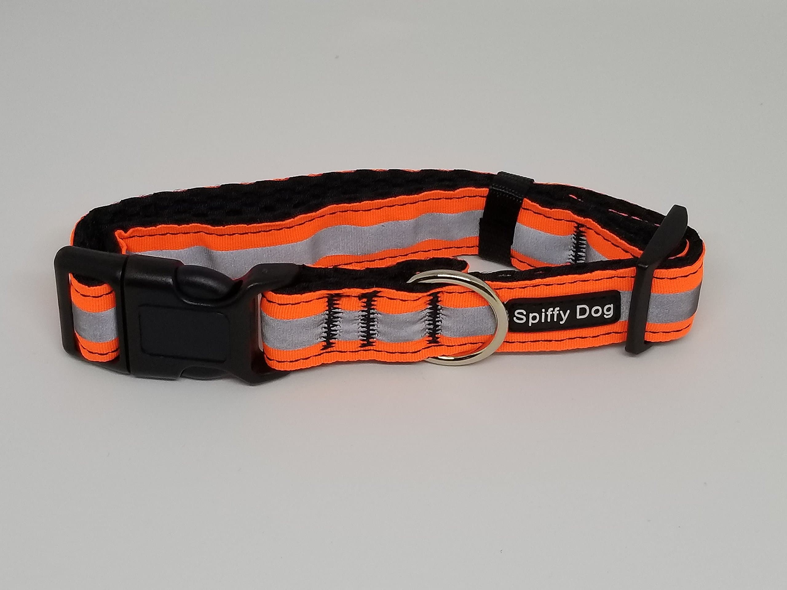 Quick Dry Comfortable Air Dog Collar(Orange Reflective)(Small) by Spiffy Dog