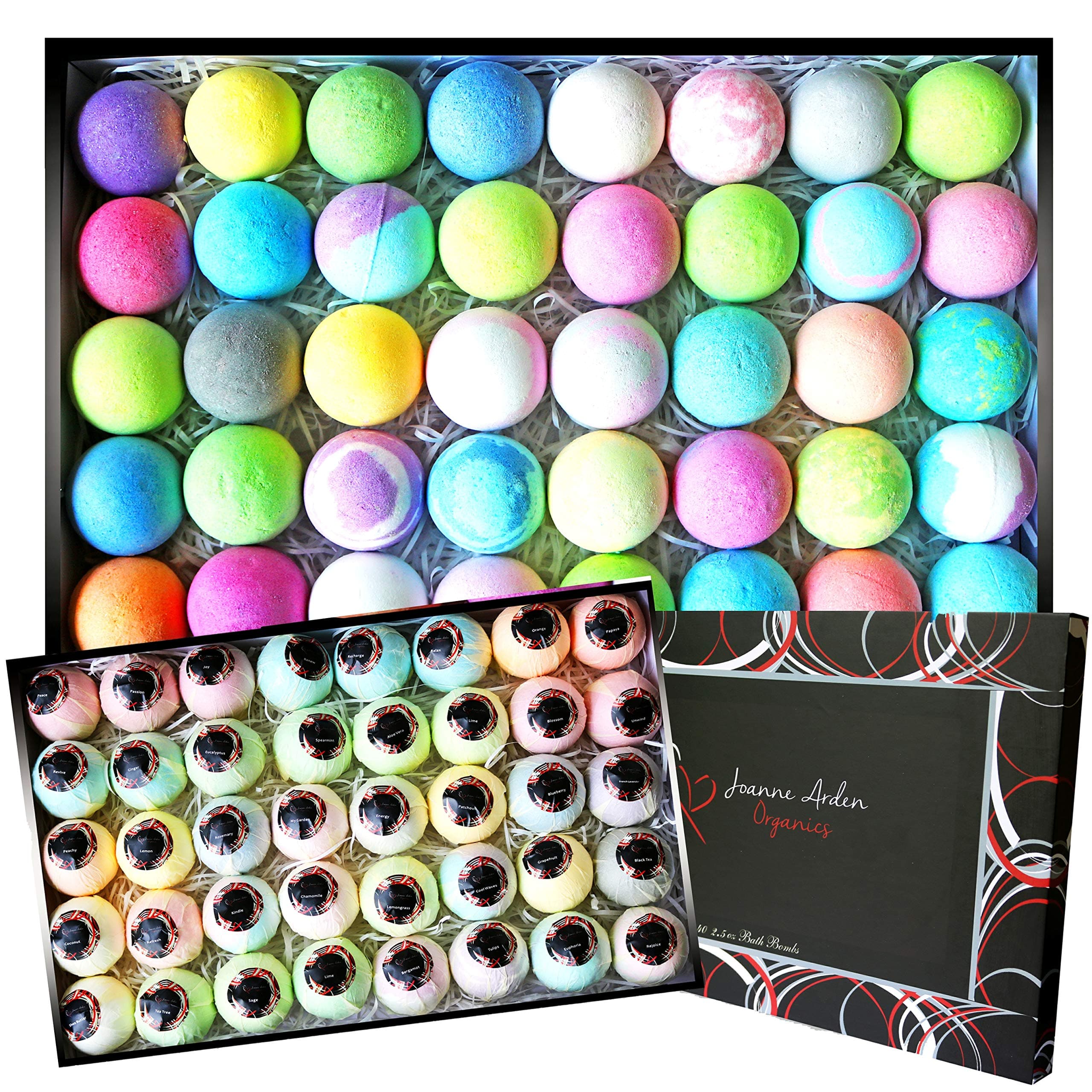 Fathers Day Gift Set for Dad! Bath Bombs for Women, Men & Kids. Bulk Bath Bomb Kit Includes 40 Paraben Free & Sulfate Free 2.5 oz Spa Bath Balls