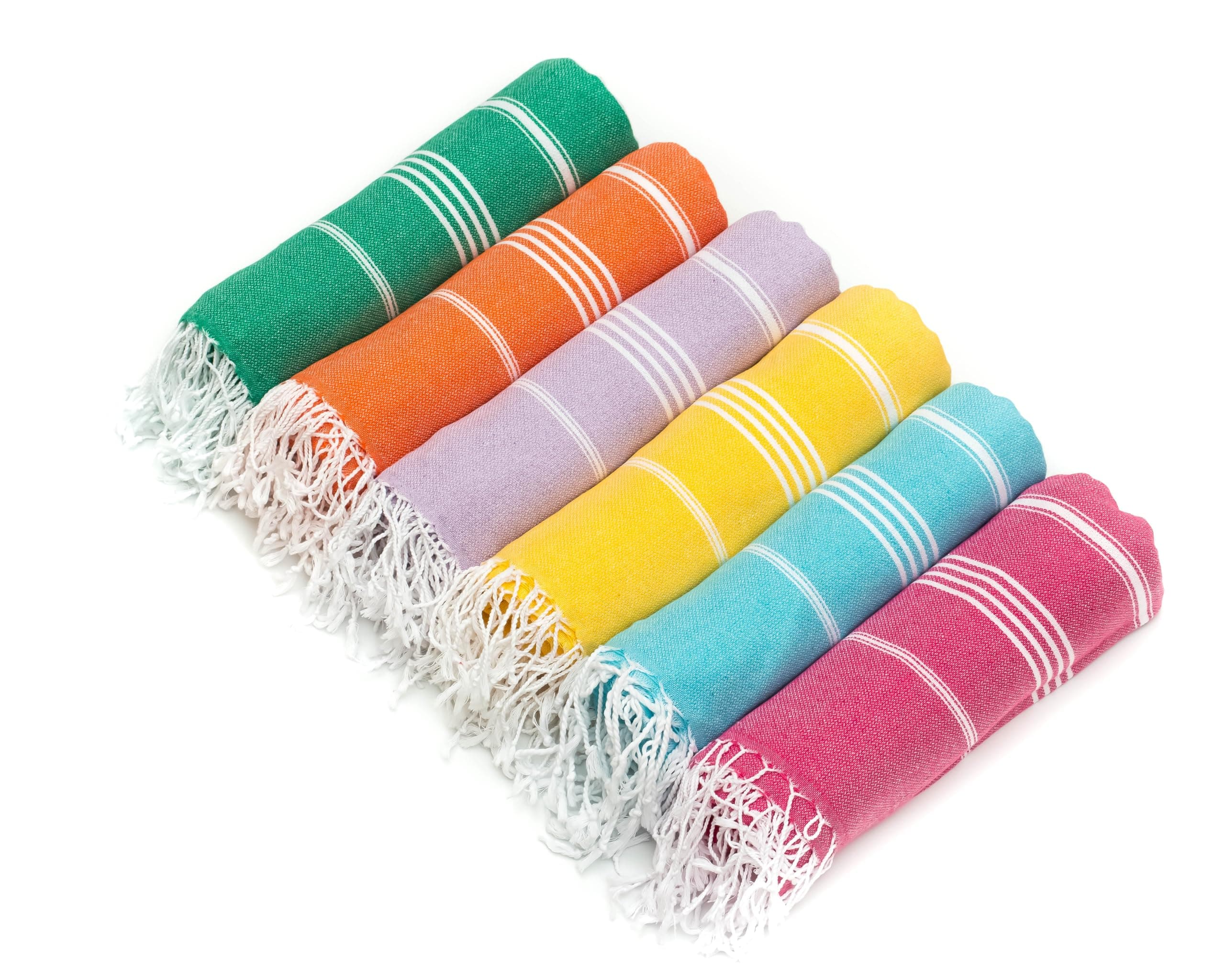 HAVLULAND Pack of 6 Beach Towels,%100 Cotton, Turkish Bath Towel Set, Lightweight, Quick-Dry, Super Absorbent |Extra Large 72 x 40''| Sand Free, Turkish Beach Towel, Oversized & Compact Travel Towels