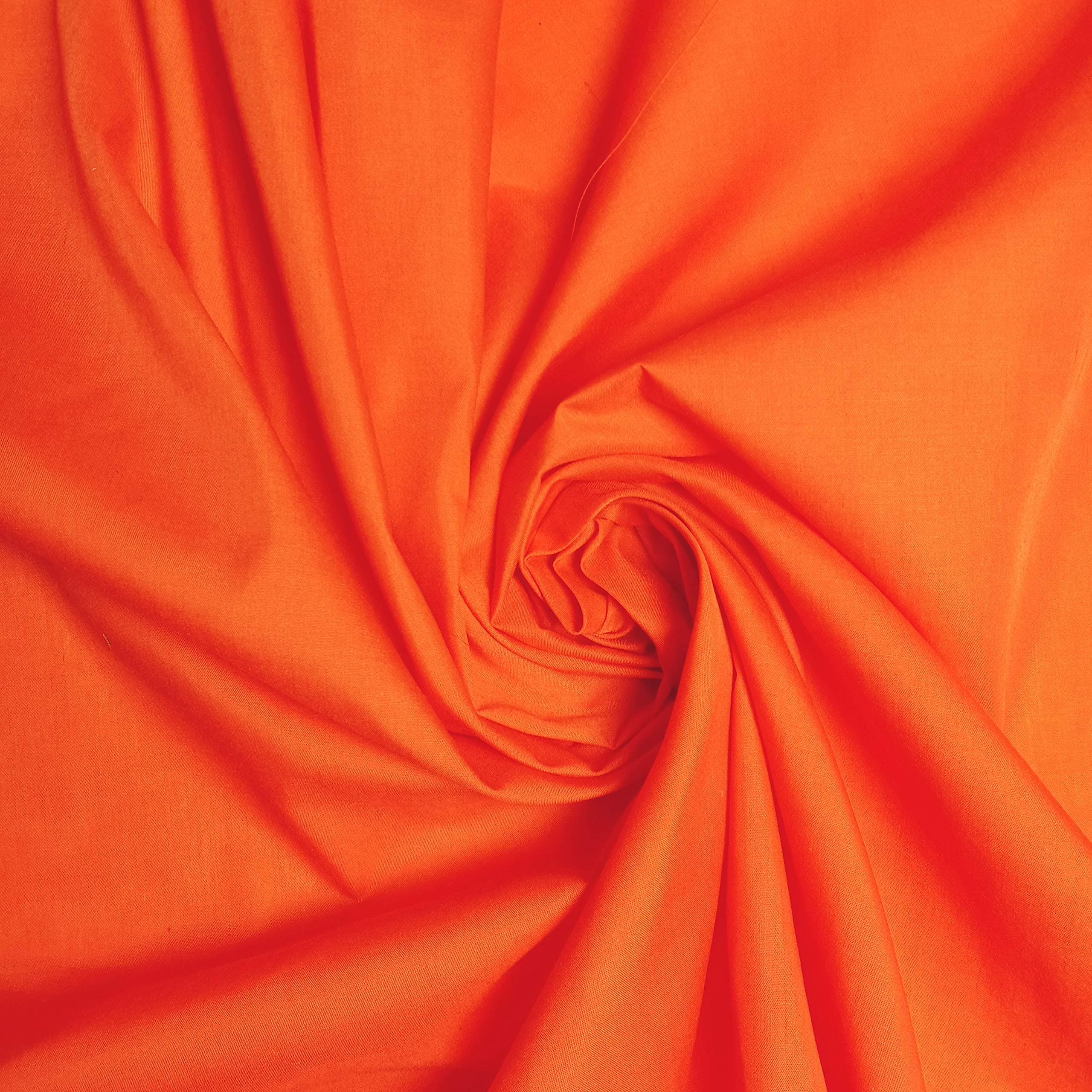Polycotton Orange Fabric Material Plain Colour By The Metre 115cm wide (45")