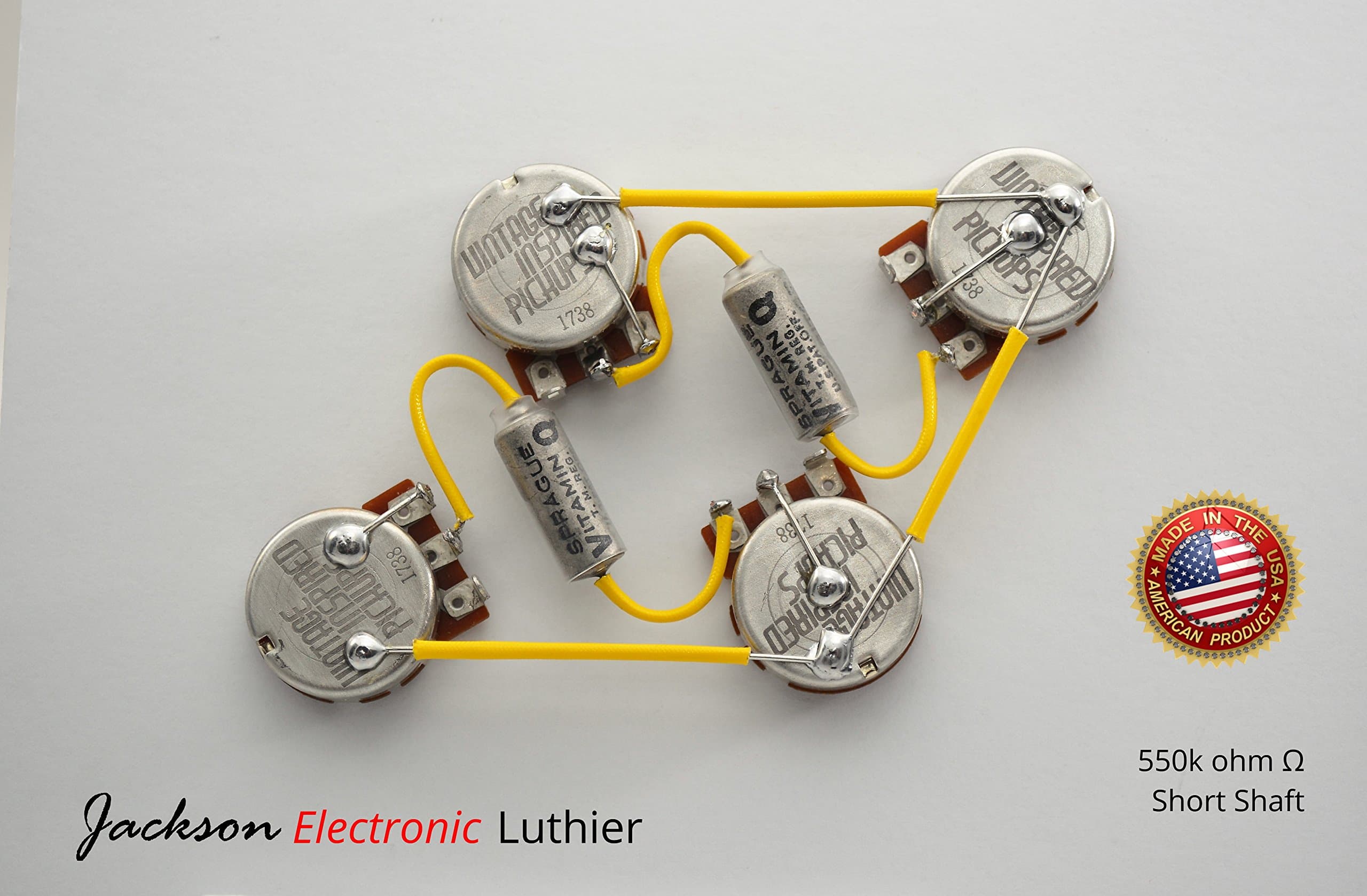 Les Paul Wiring Harness Kit by JEL 550k VIP Centralab Spec Short Shaft Rare Vitamin Q PIO Caps