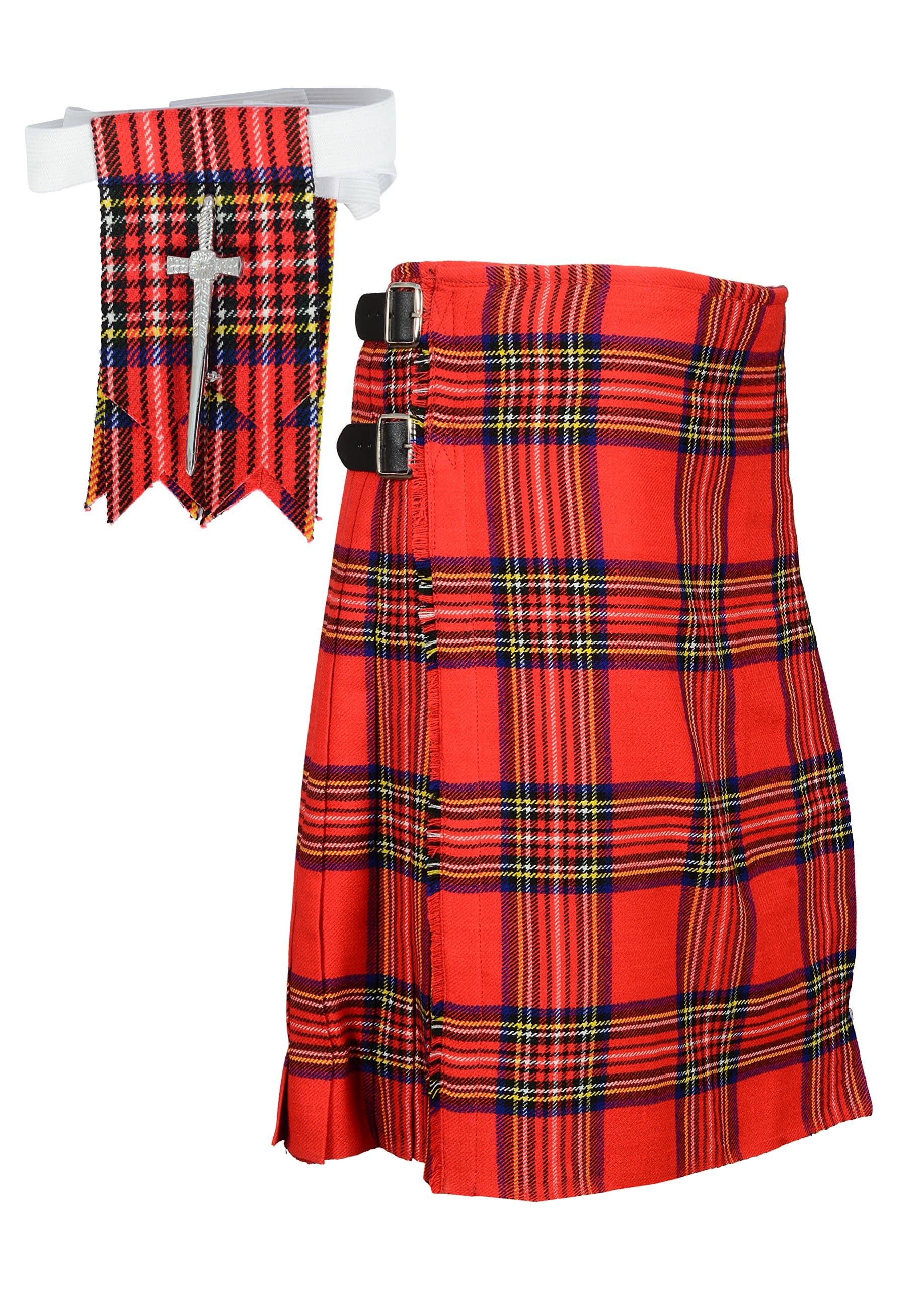 Scottish Royal Stewart Tartan Kilt FREE Flashes & Kilt Pin