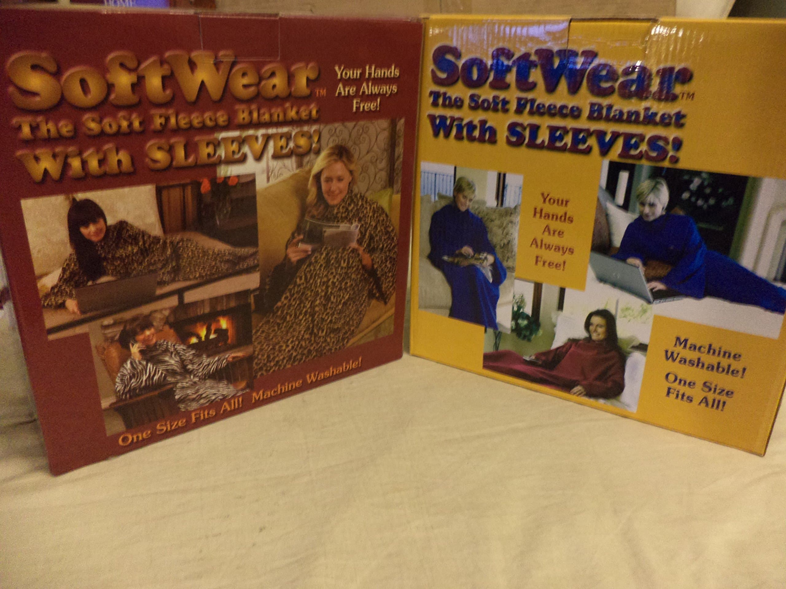 Soft Wear the Soft Fleece Blanket with Sleeves ( Zebra )