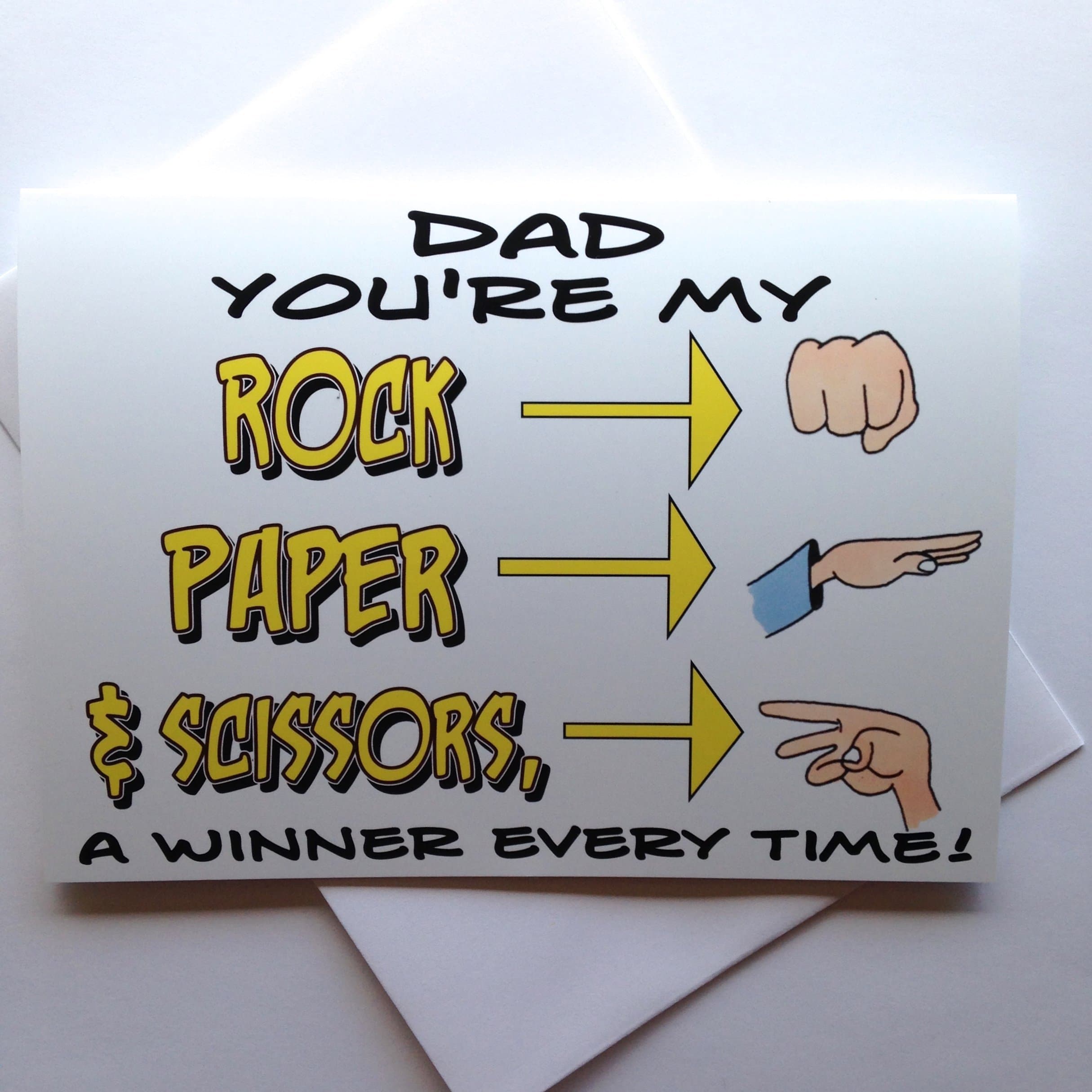 Father's Day Card - Rock/Paper/Scissors Card for Dad
